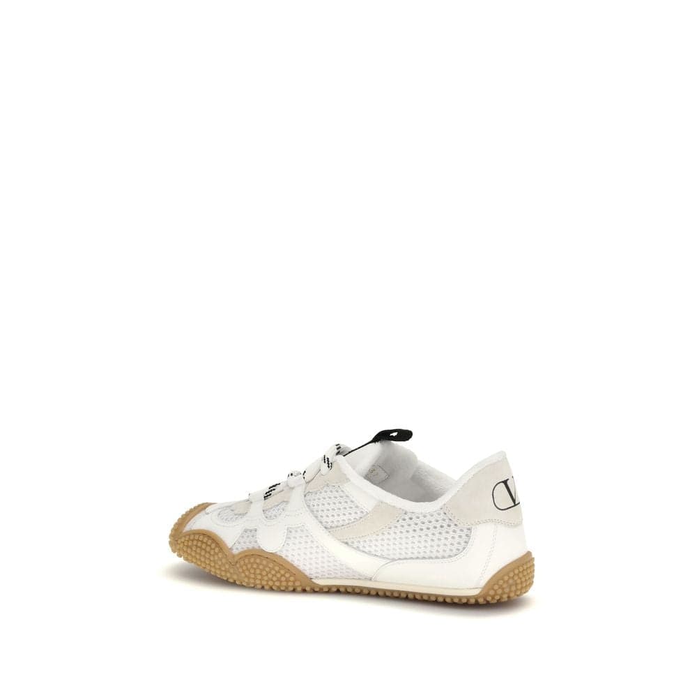 Valentino Garavani White Calf Leather Bos Taurus Athletic Sneakers - 3