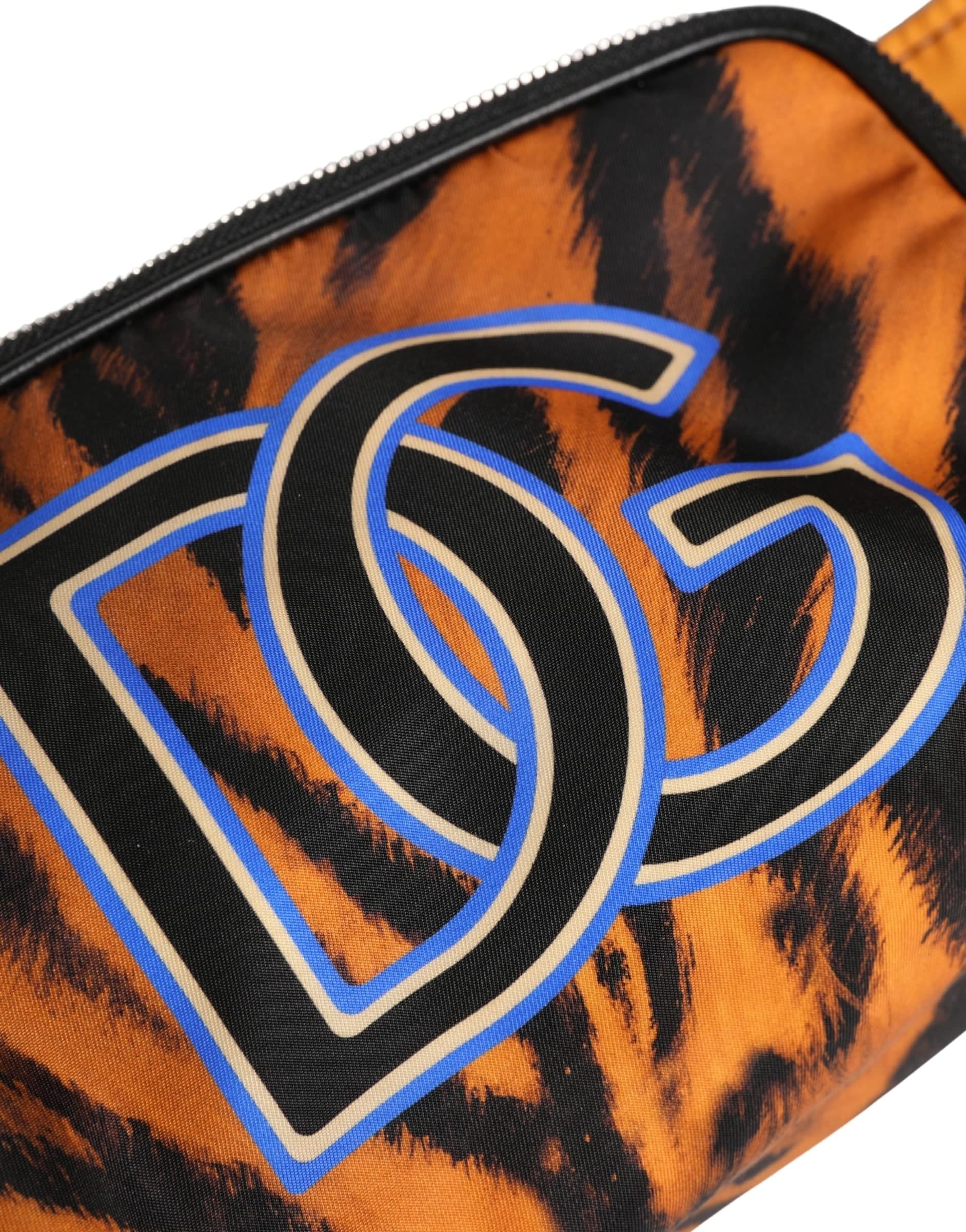 Dolce & Gabbana Brown Tiger Print Nylon Fanny Waist Pack Borse Men Bag - 4
