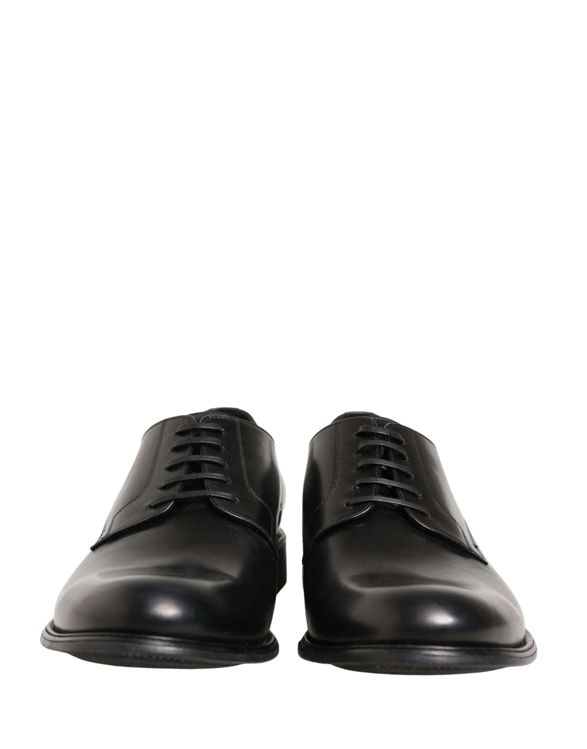 Dolce & Gabbana Black Calfskin Leather Derby Men Dress Shoes - 2