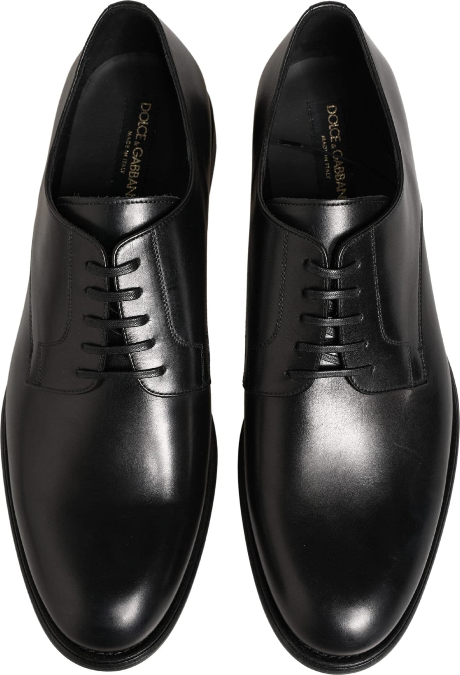 Dolce & Gabbana Black Calfskin Leather Derby Men Dress Shoes - 3