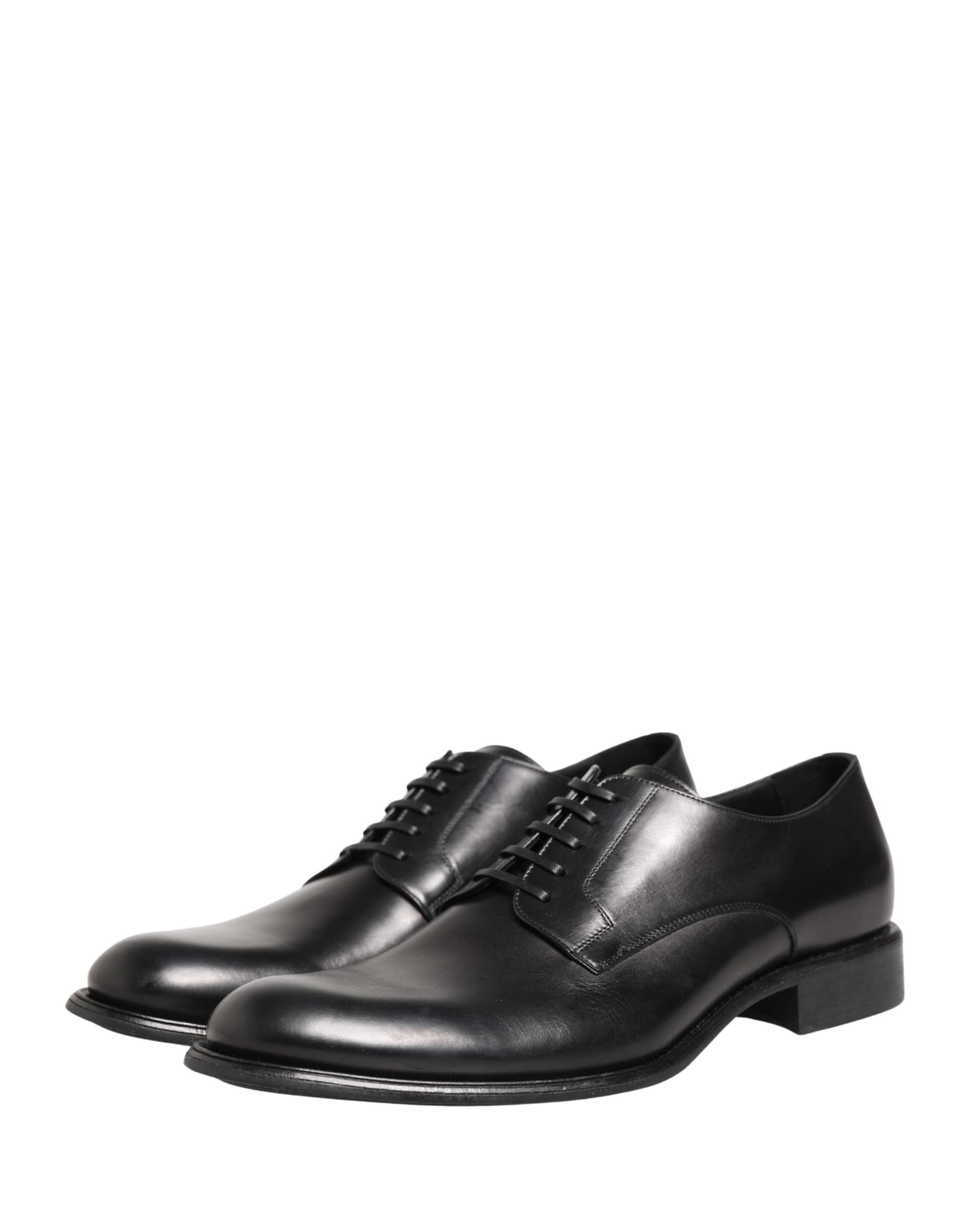Dolce & Gabbana Black Calfskin Leather Derby Men Dress Shoes - 4