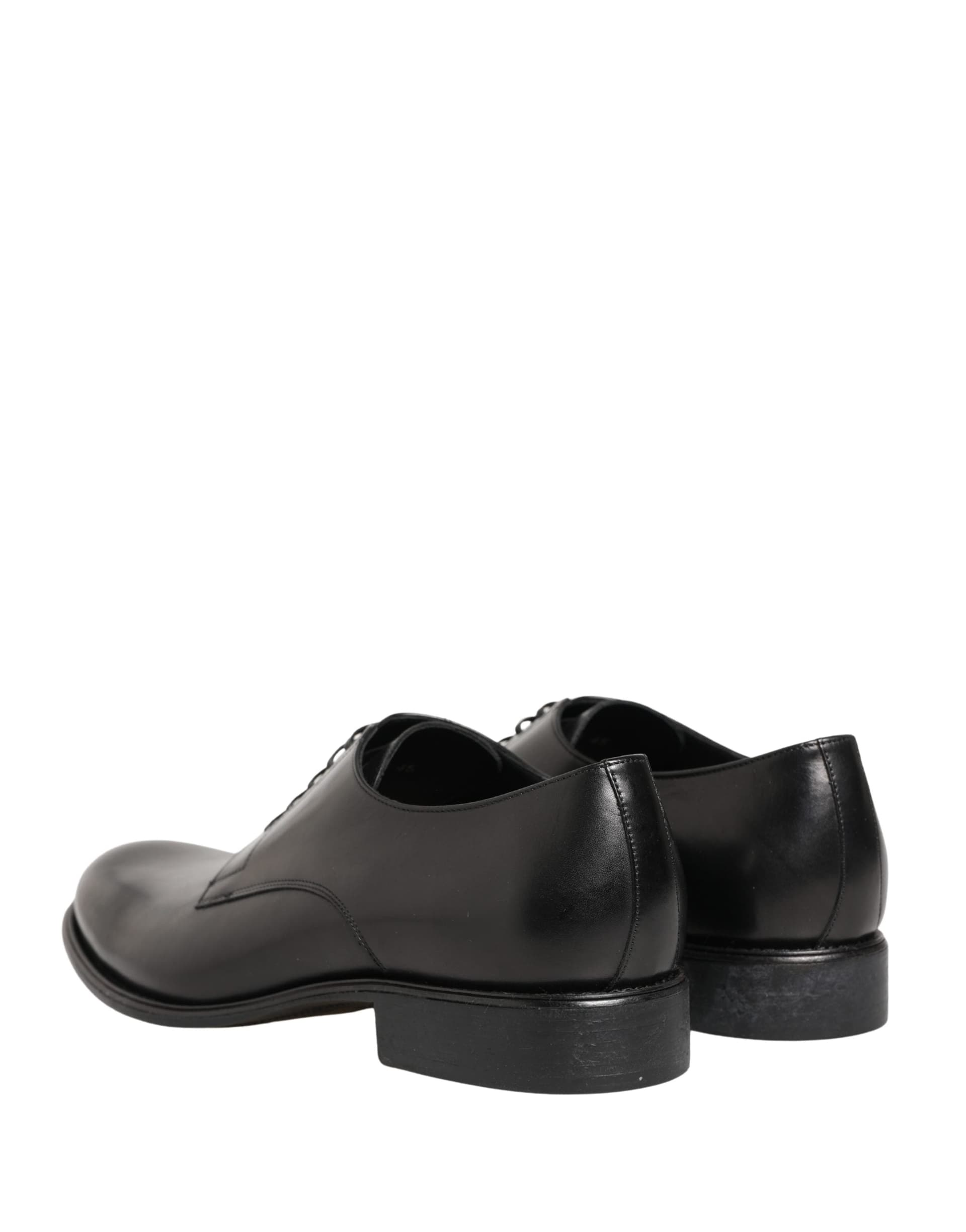Dolce & Gabbana Black Calfskin Leather Derby Men Dress Shoes - 5