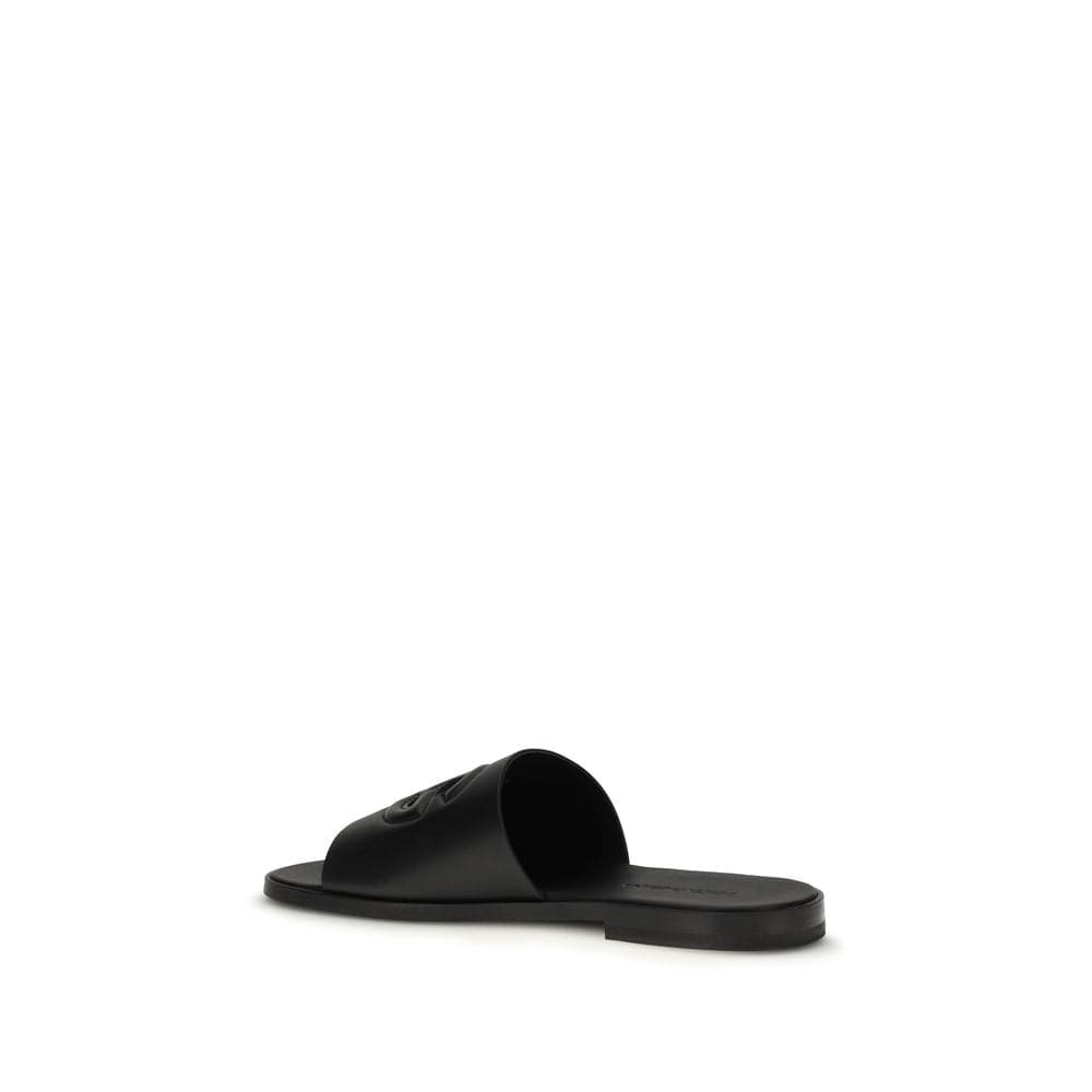 Dolce & Gabbana Black Calf Leather Bos Taurus Sandals - 3