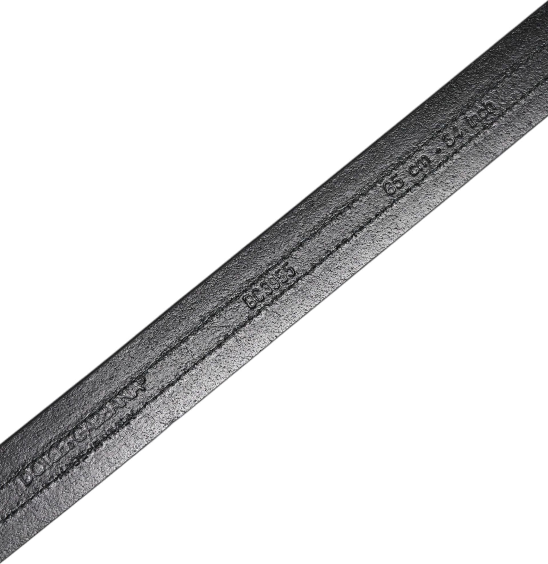 Dolce & Gabbana Black Burgundy Calfskin Metal Logo Buckle Belt - 5