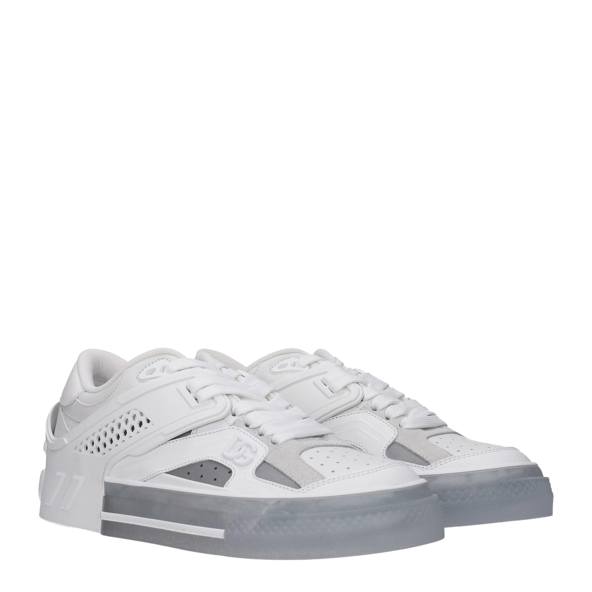 Dolce & Gabbana White Leather Low Top Sneakers - 2