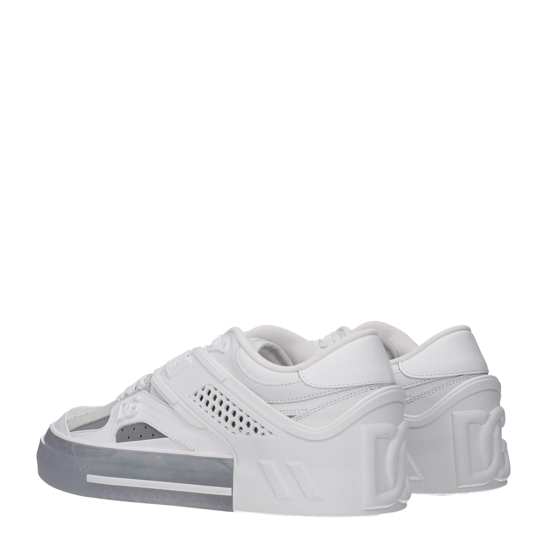 Dolce & Gabbana White Leather Low Top Sneakers - 4