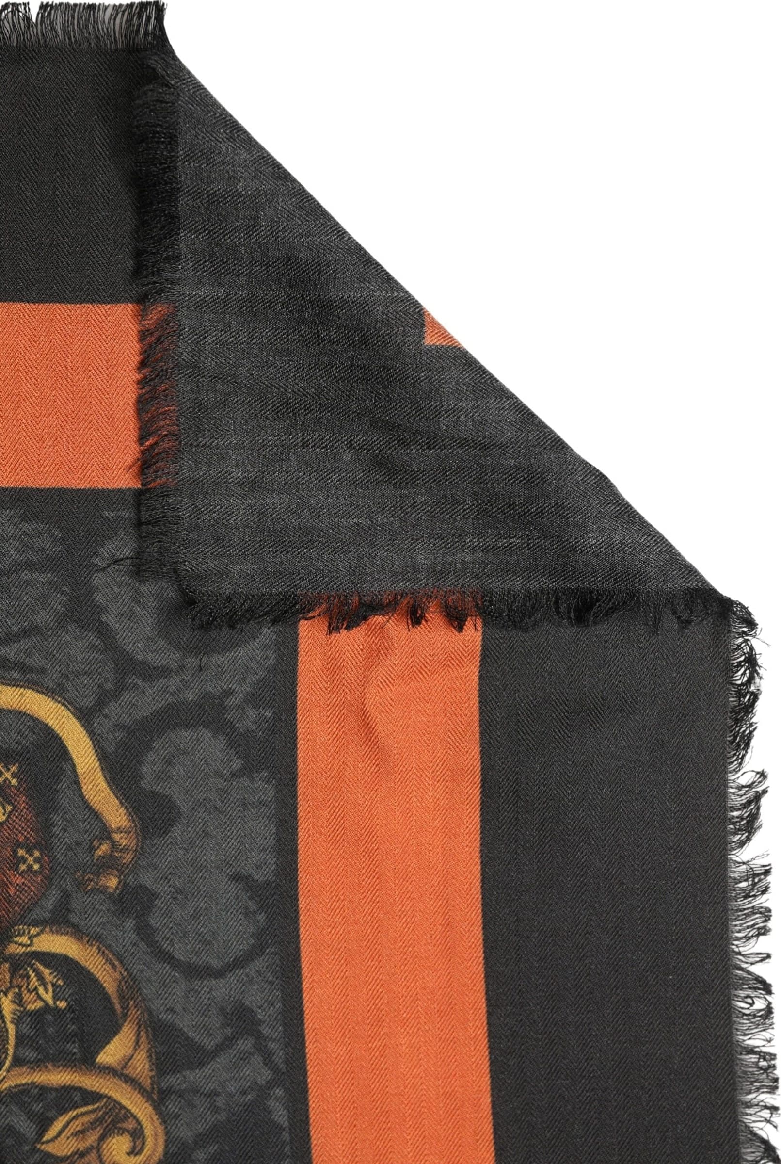 Dolce & Gabbana Multicolor Crest Print Cashmere 272cm x 132cm Men Scarf - 3