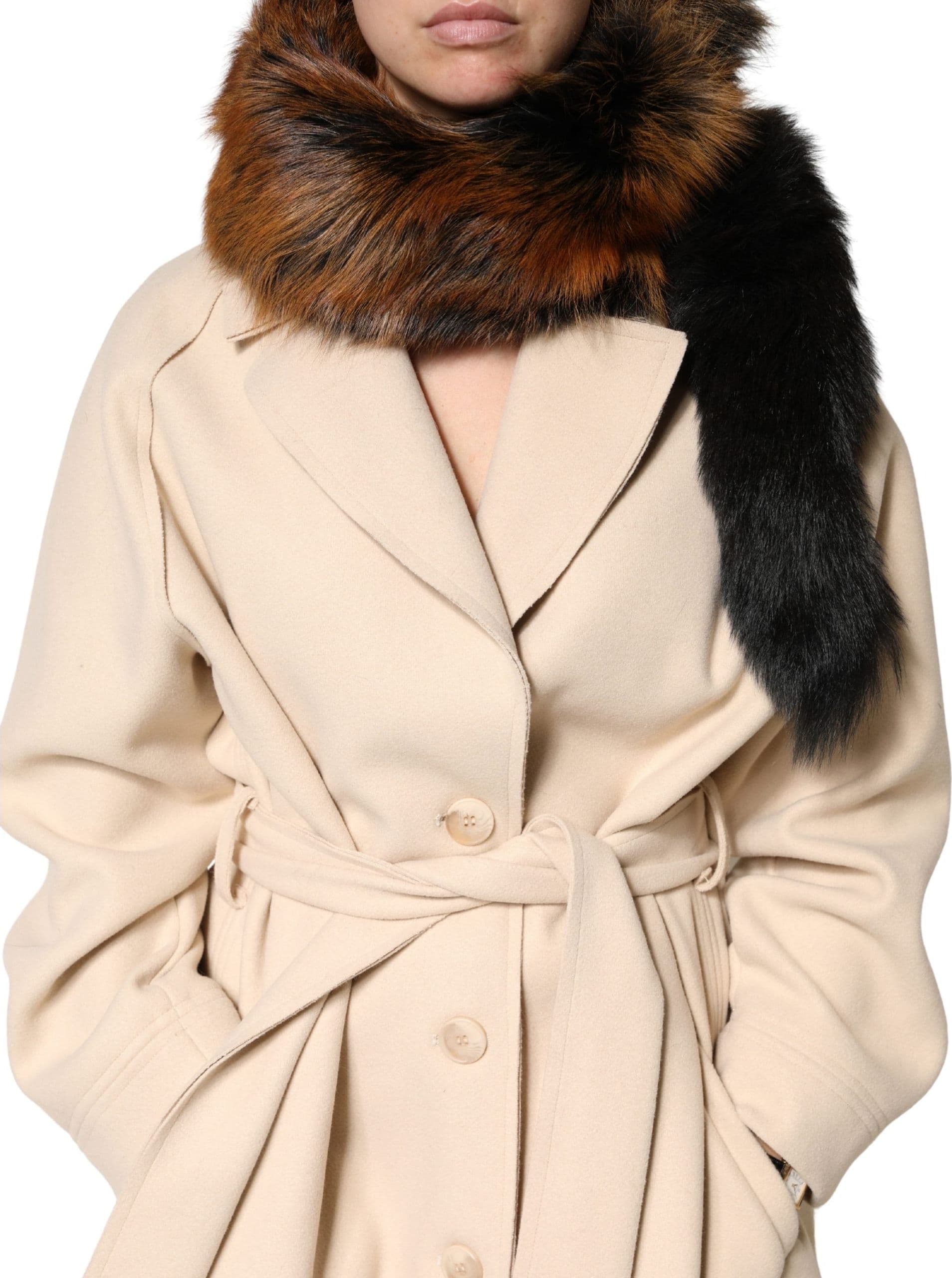 Dolce & Gabbana Brown Red Fox Fur Neck Warmer Winter Scarf - 8