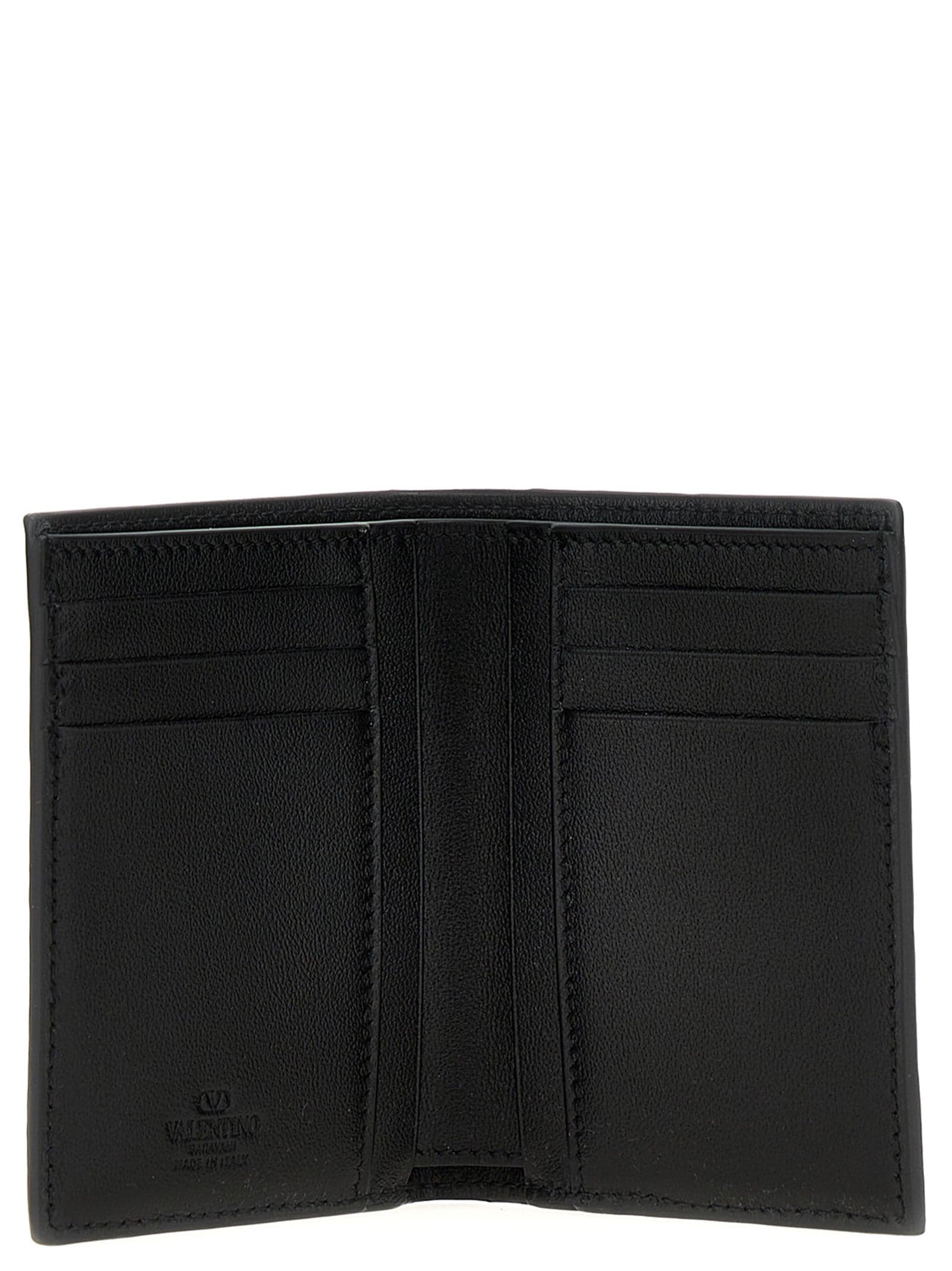 Valentino Garavani Black Ostrich Skin Cardholder - 3