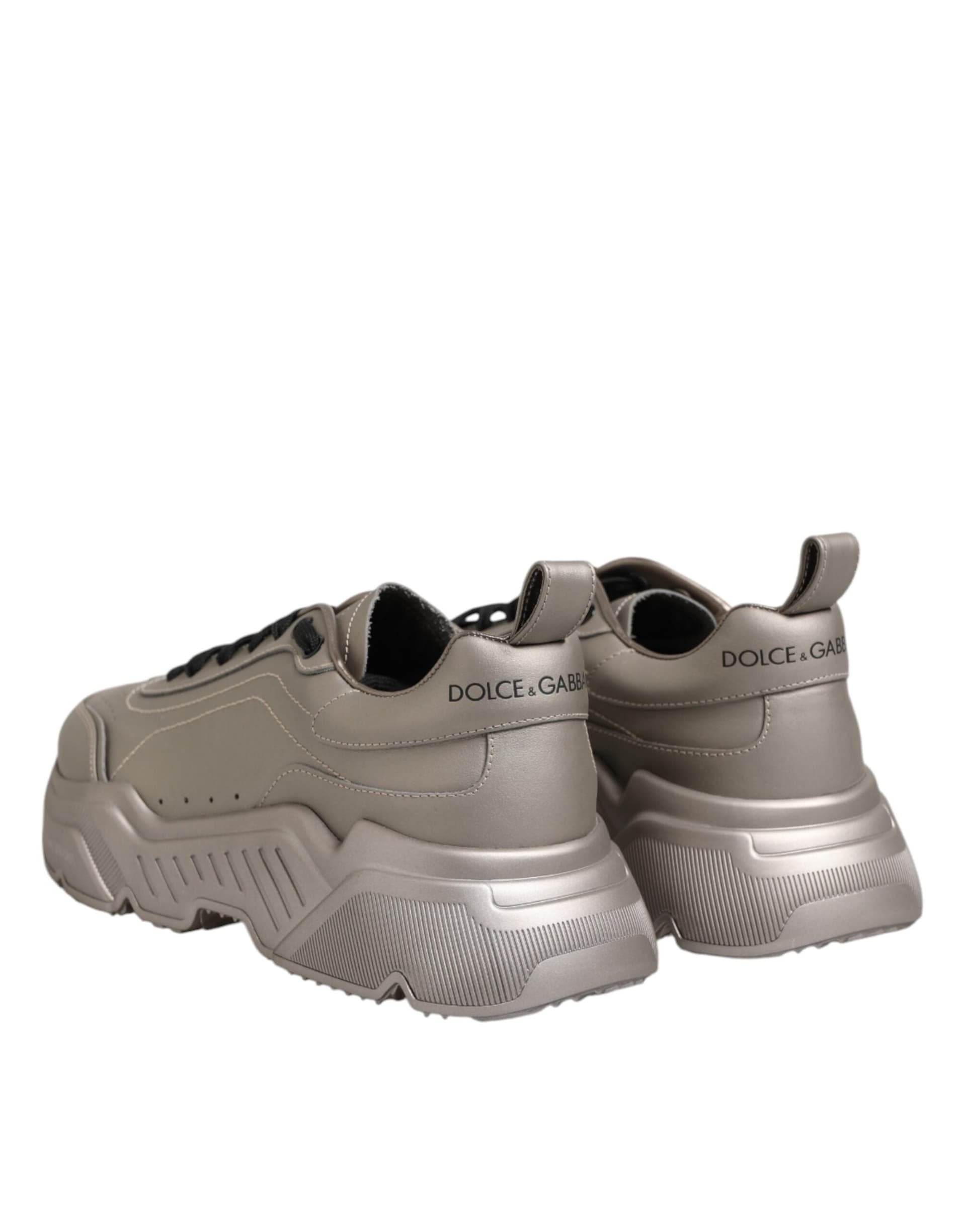 Dolce & Gabbana Silver DAYMASTER Leather Men Sneakers Shoes - 4