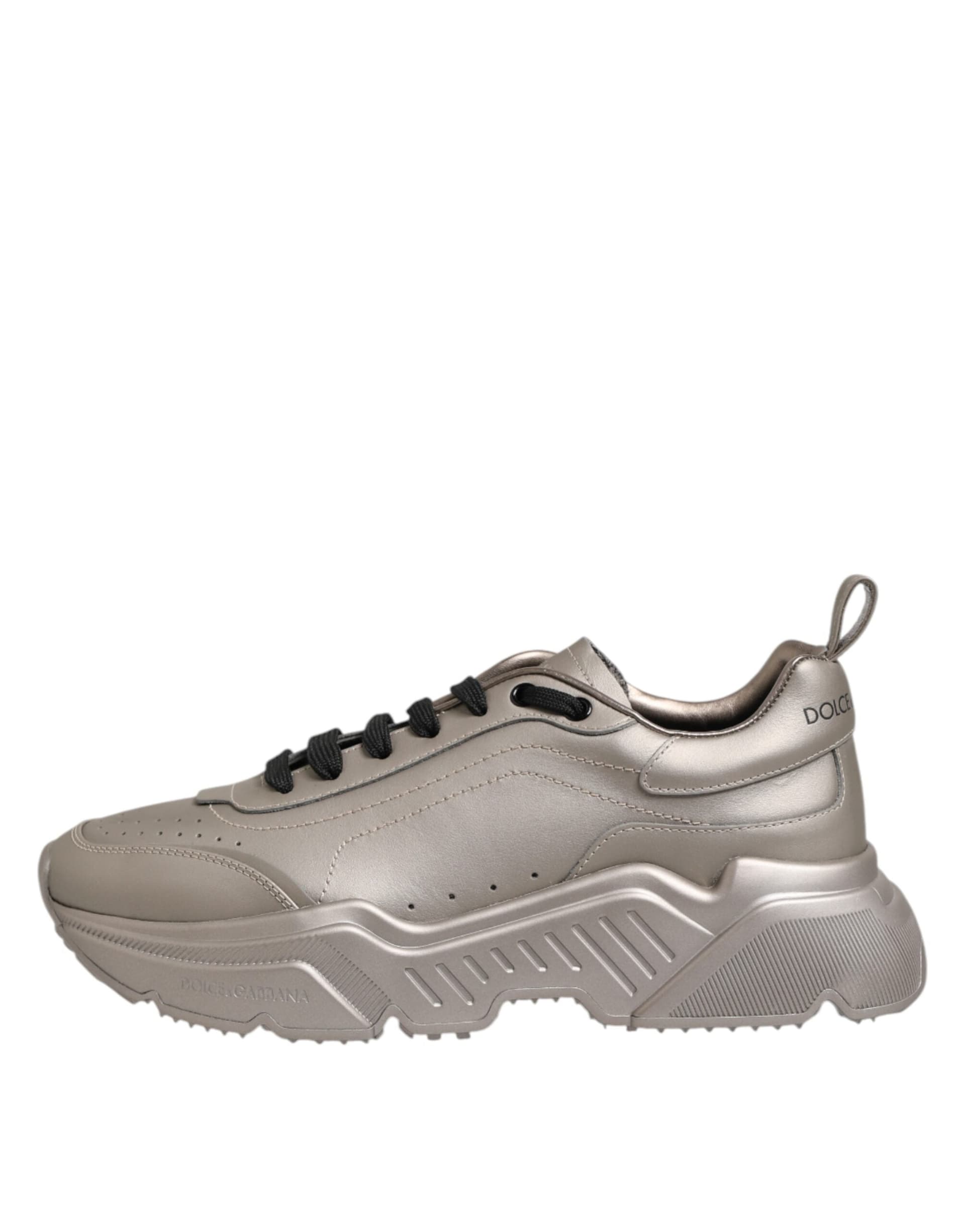 Dolce & Gabbana Silver DAYMASTER Leather Men Sneakers Shoes - 5