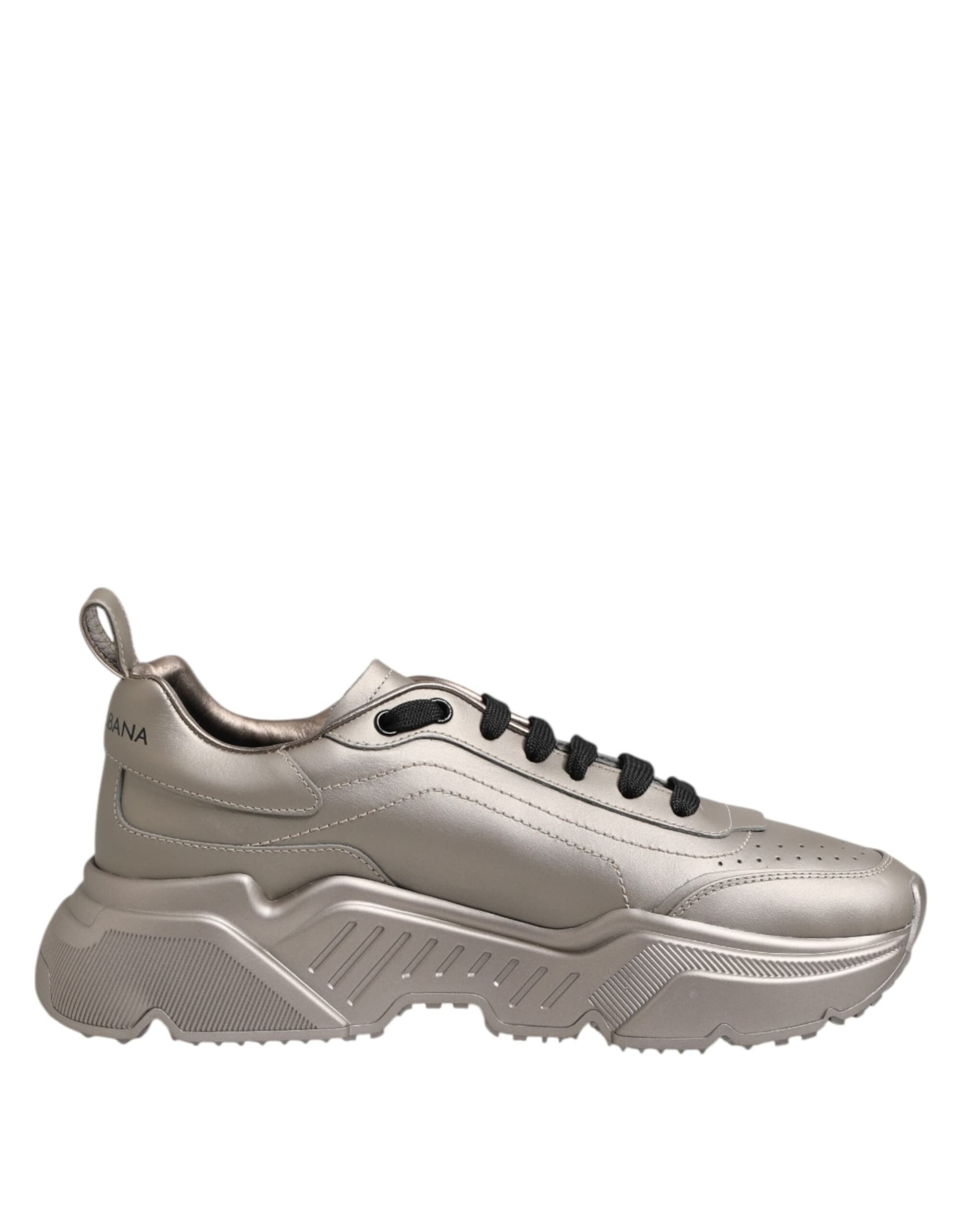 Dolce & Gabbana Silver DAYMASTER Leather Men Sneakers Shoes - 6
