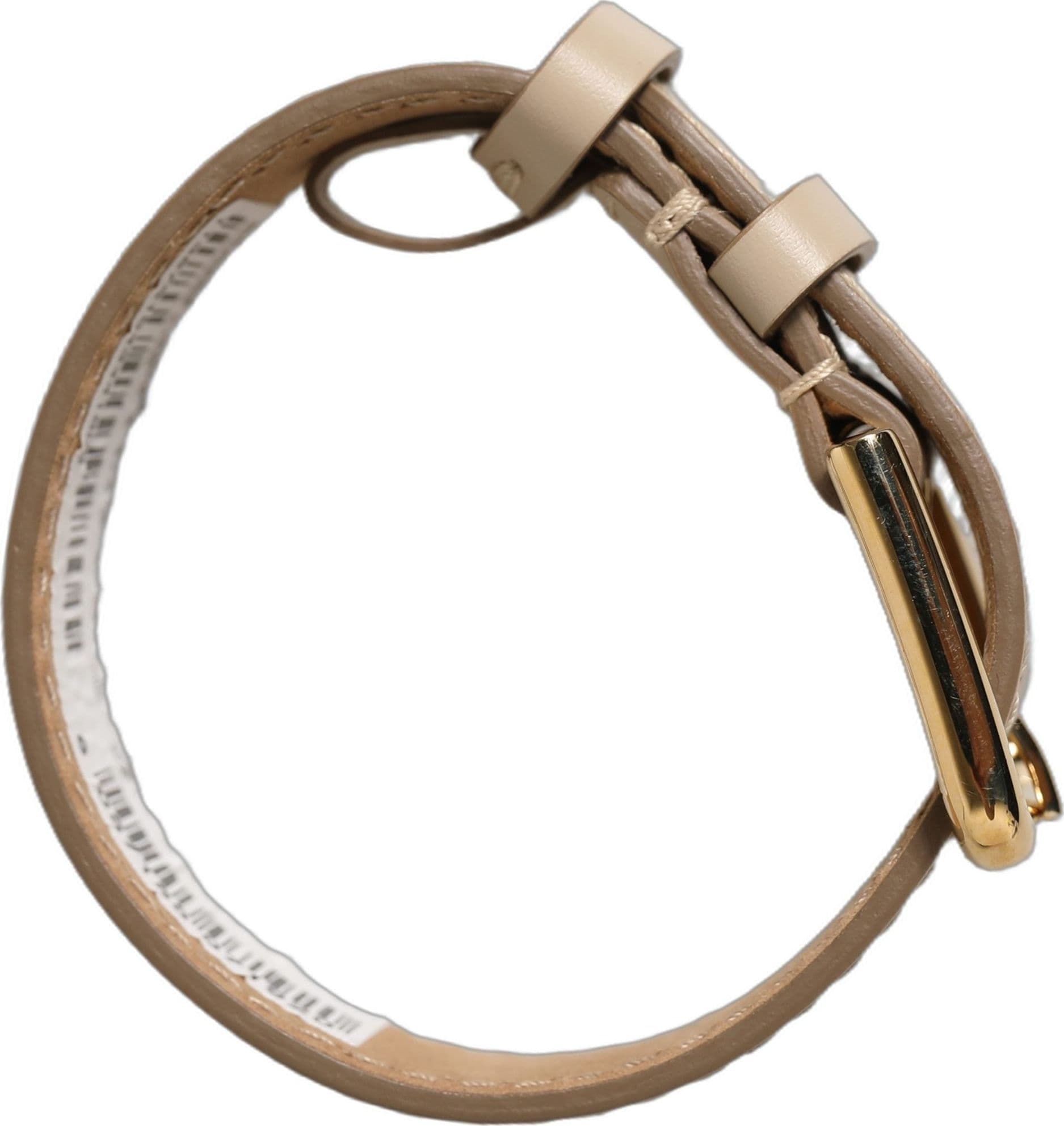 Dolce & Gabbana Beige Calfskin Leather Gold Buckle Belt Strap Bracelet - 7