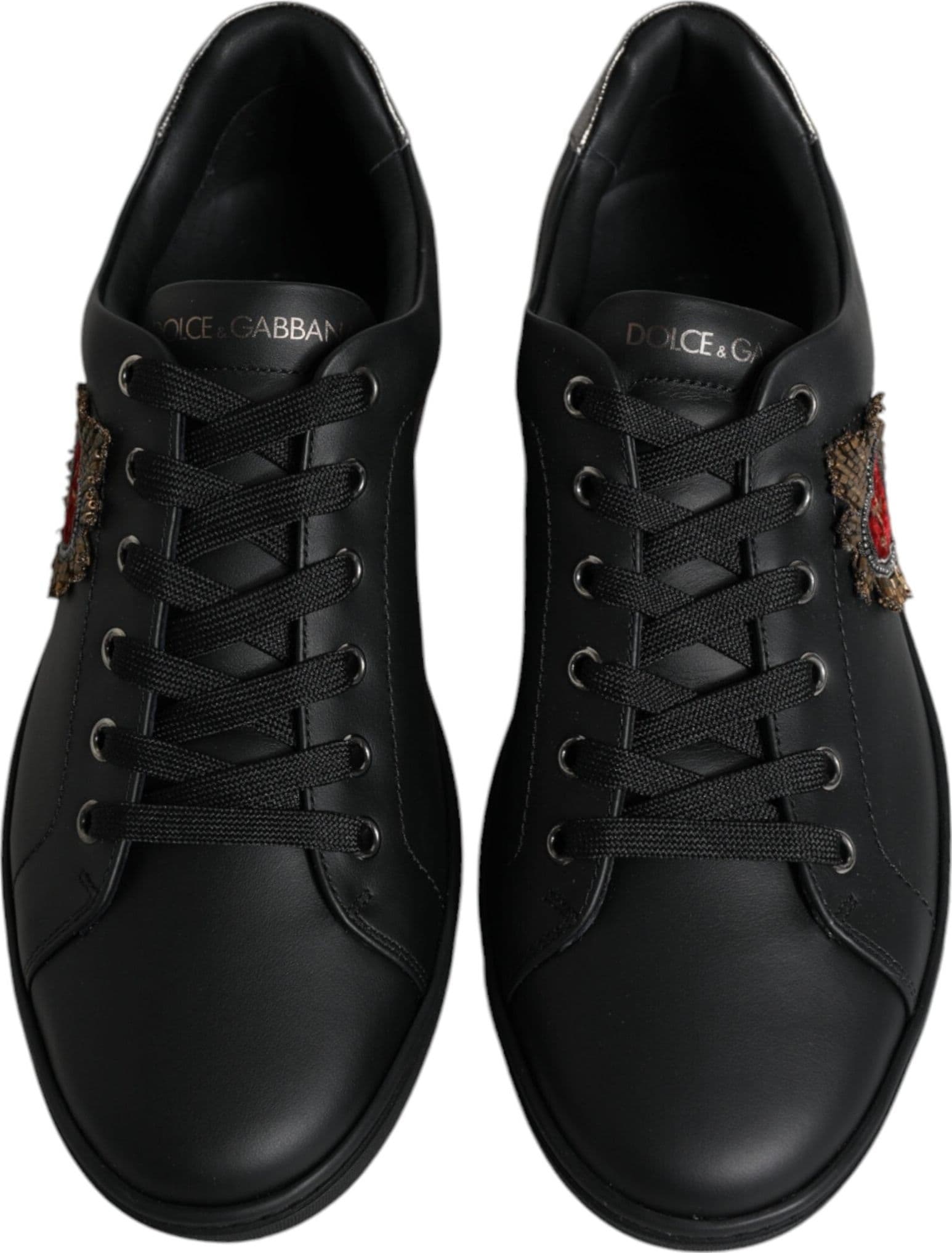 Dolce & Gabbana Black London Sacred Heart Men Sneakers Shoes - 2