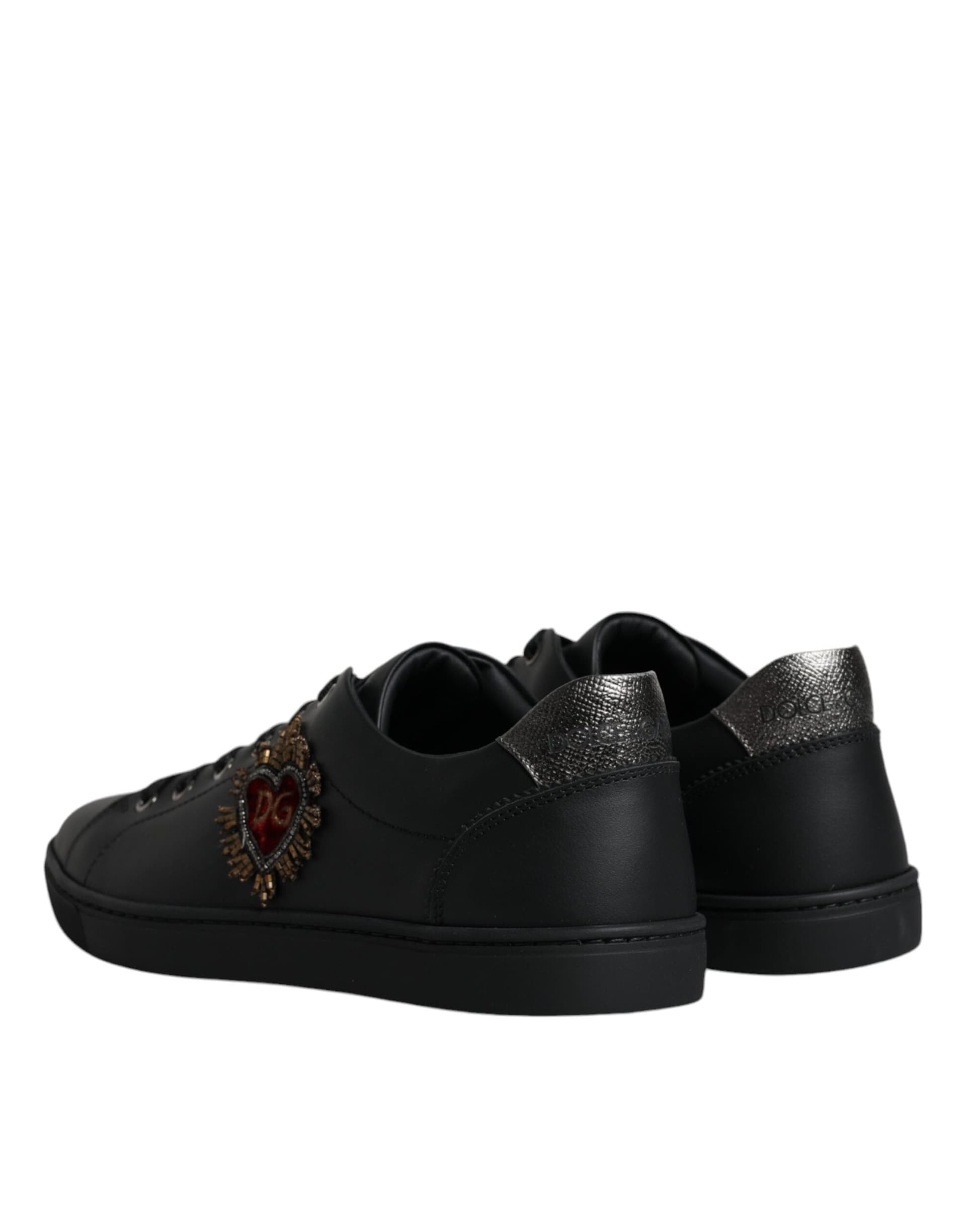 Dolce & Gabbana Black London Sacred Heart Men Sneakers Shoes - 4