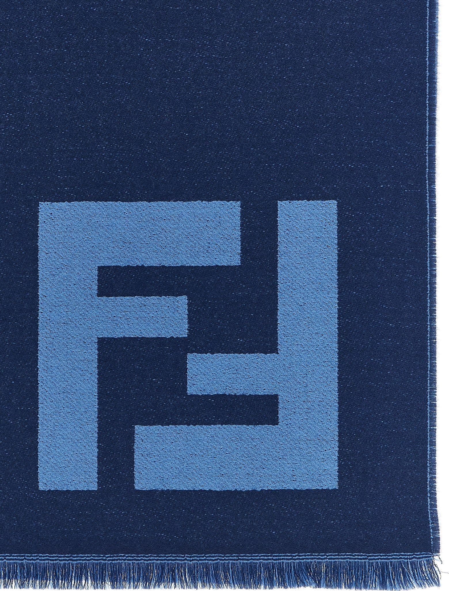 Fendi Blue Virgin Wool Scarf - 2