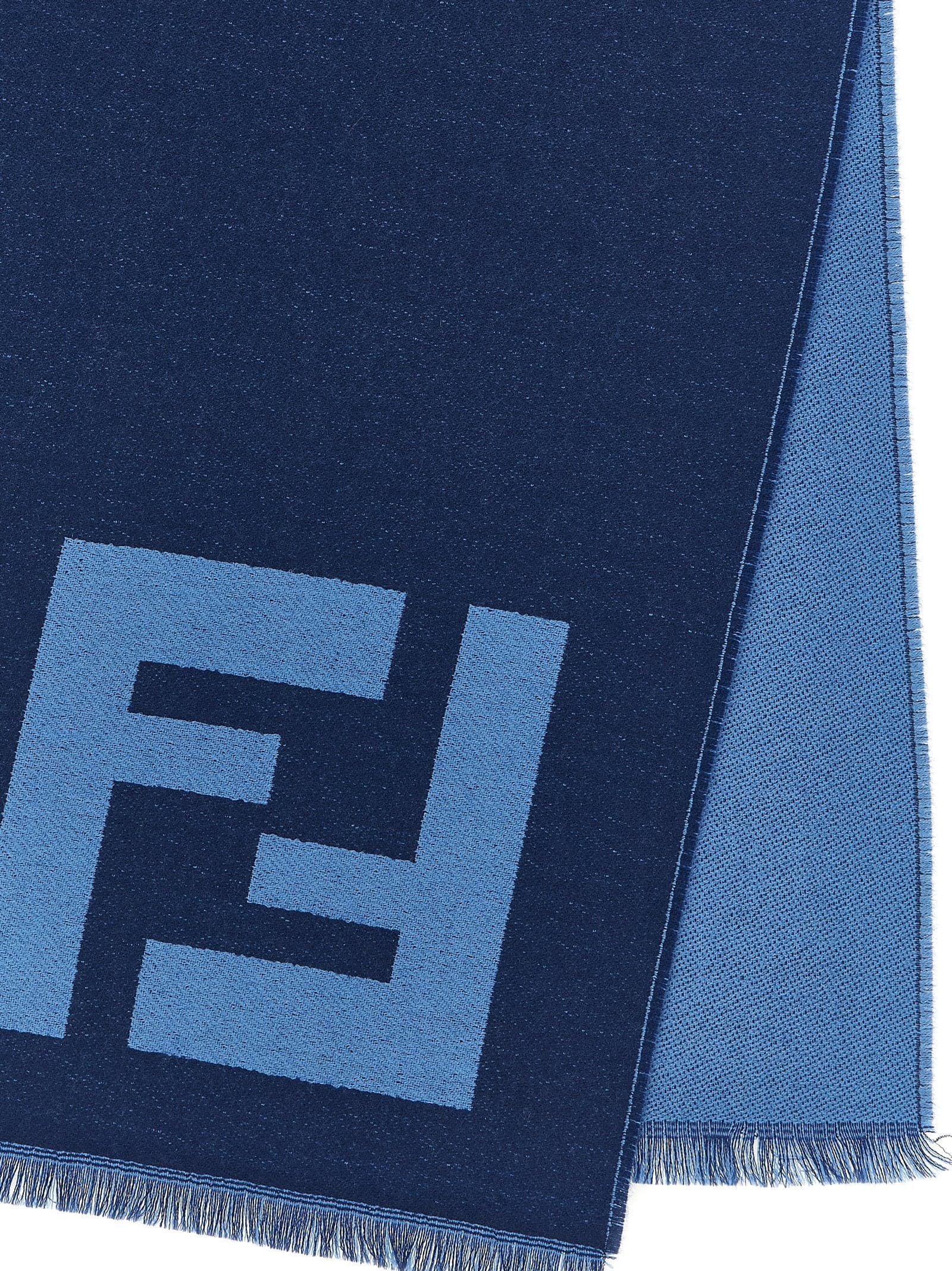 Fendi Blue Virgin Wool Scarf - 3