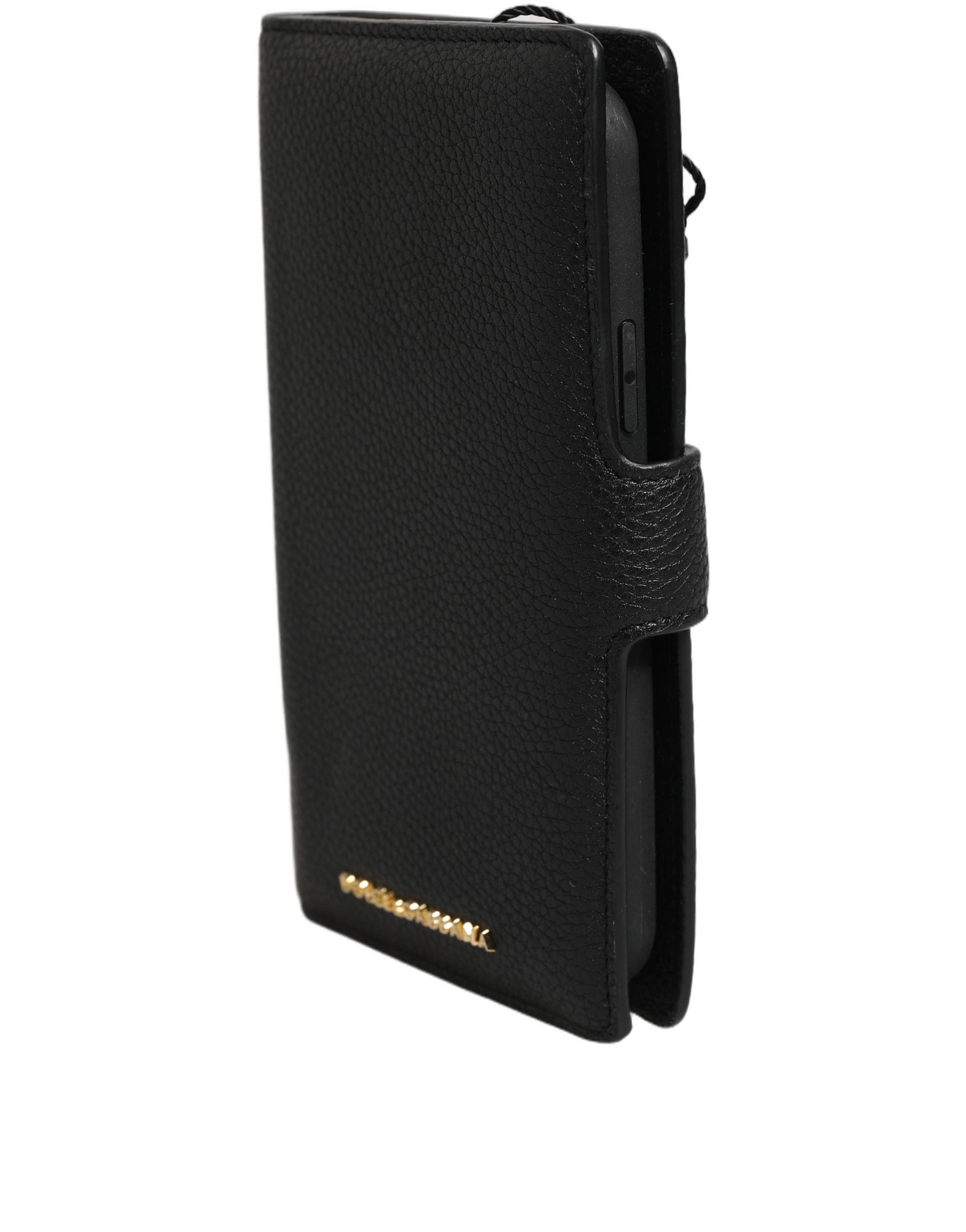 Dolce & Gabbana Case Flip Cover Black Calf Leather iPhone11 PRO Phone - 2