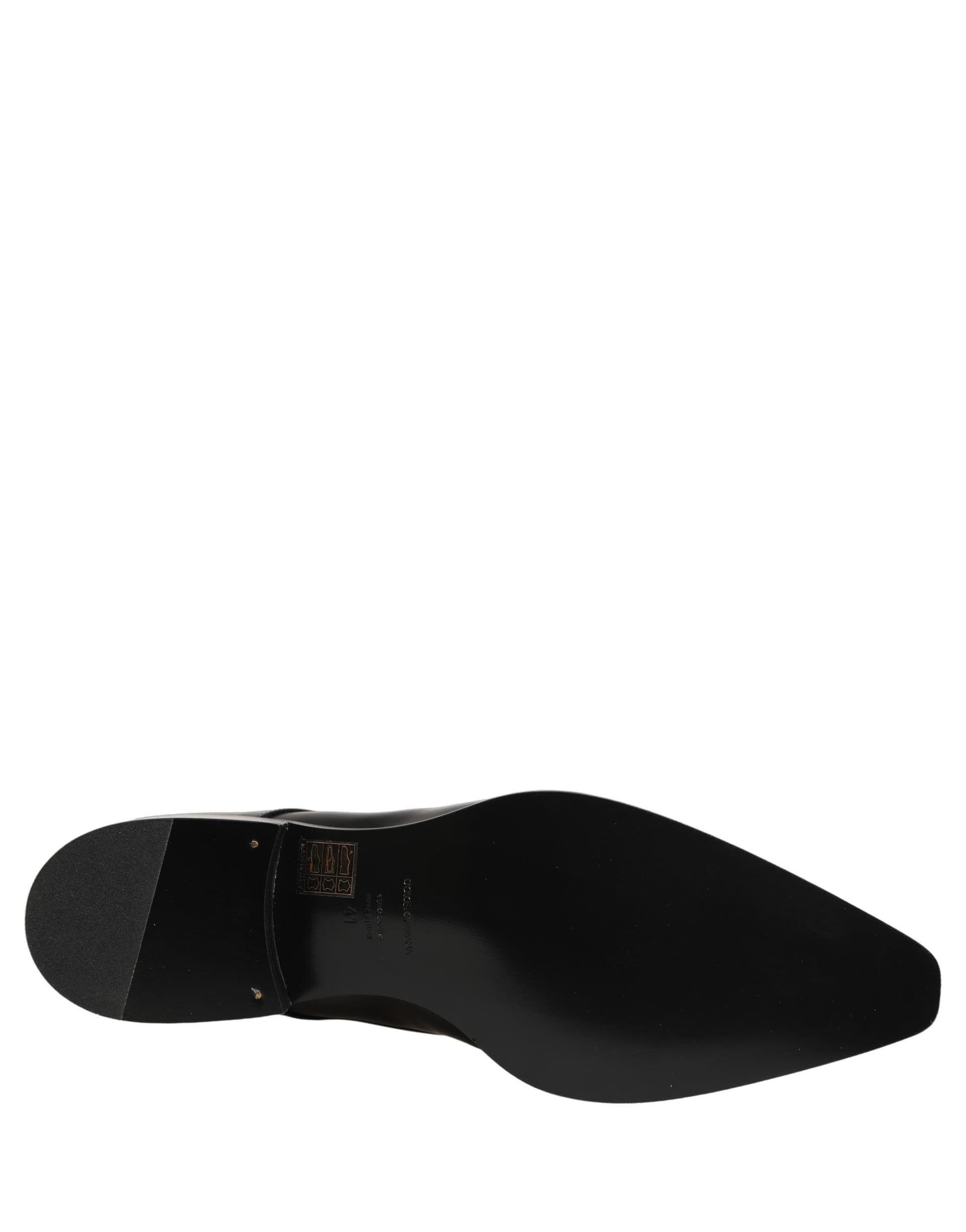 Dolce & Gabbana Black Leather Lace Up Derby Dress Shoes - 2