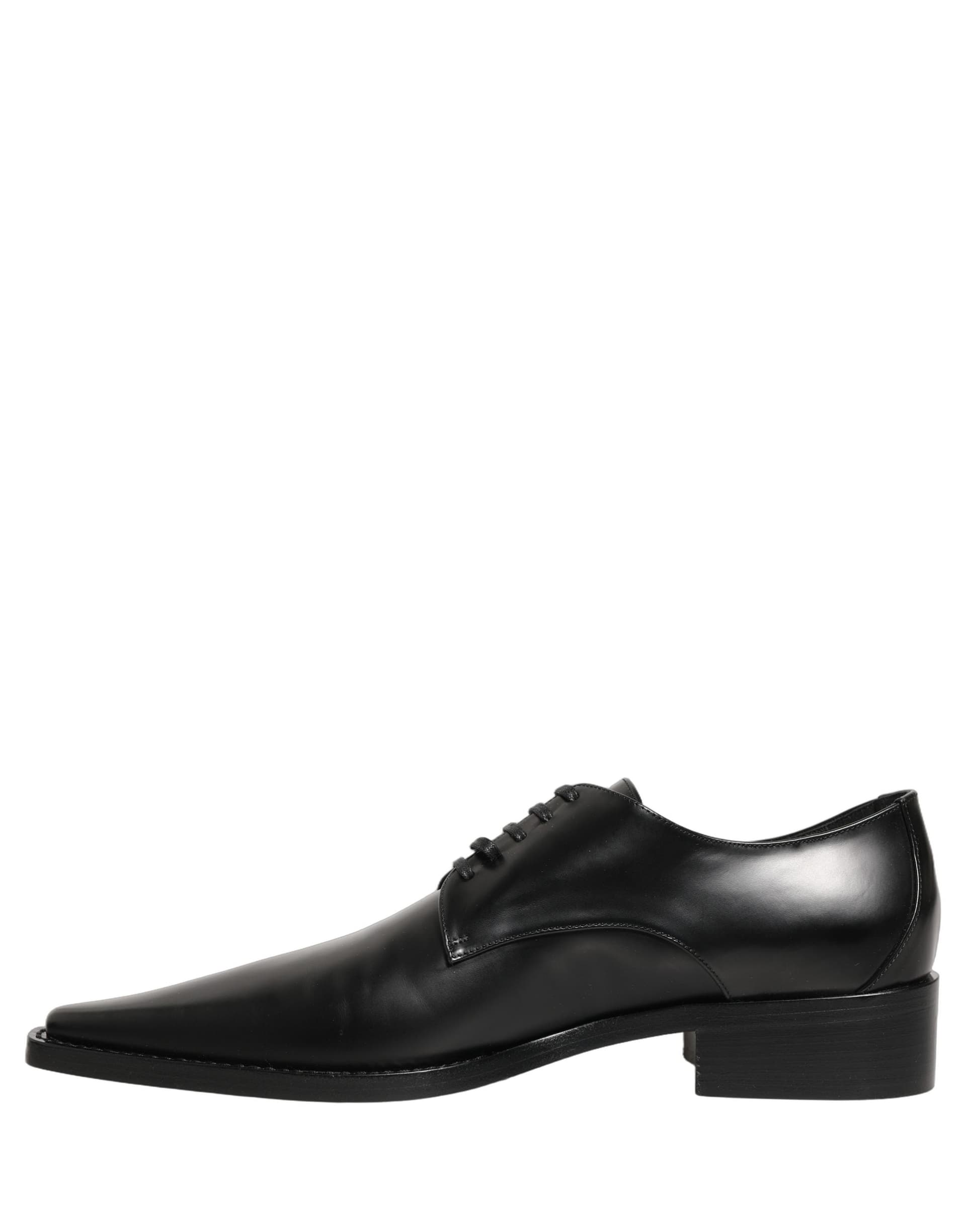 Dolce & Gabbana Black Leather Lace Up Derby Dress Shoes - 5