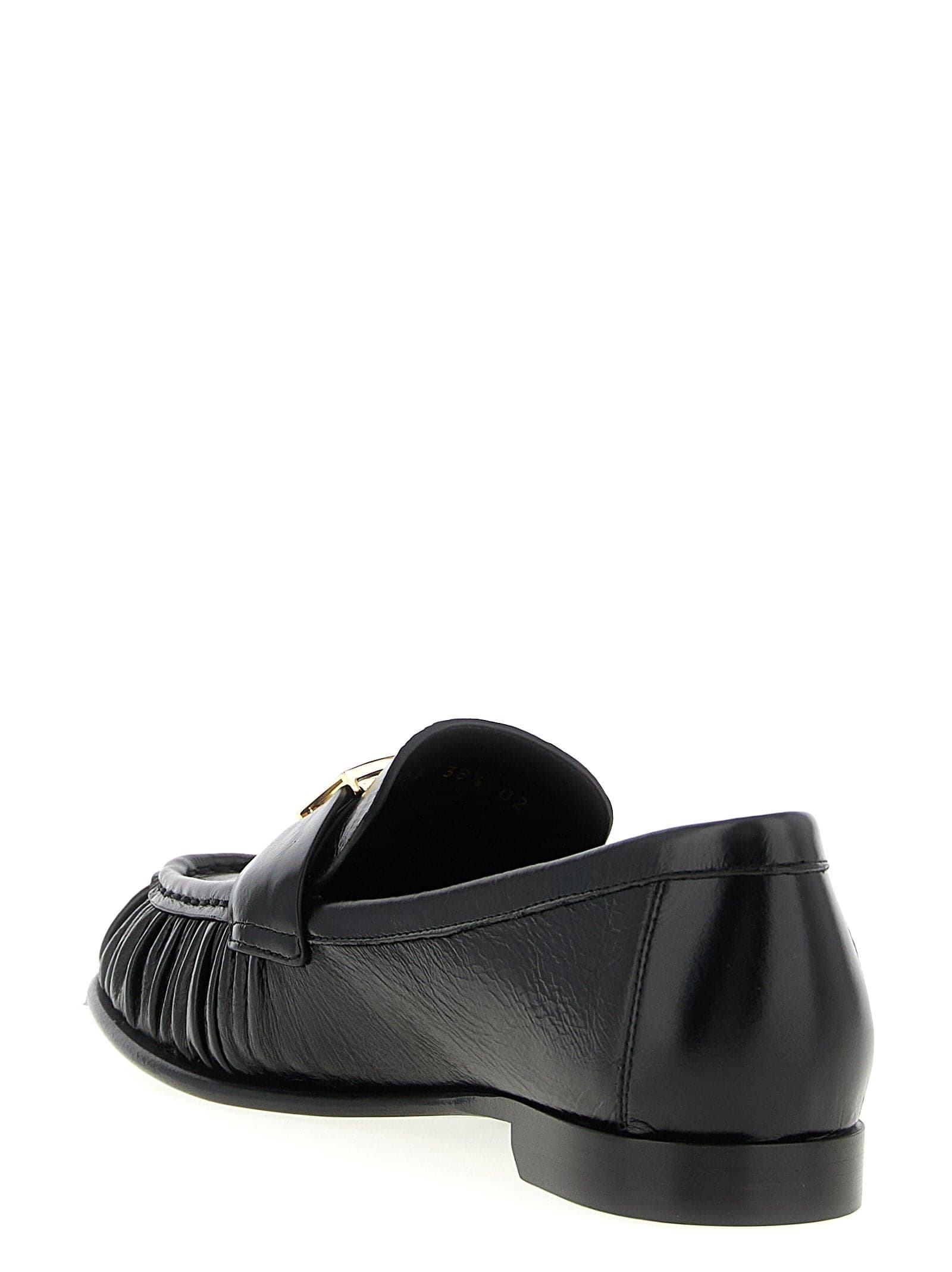 Fendi Black Lamb Leather Slip-On Loafers - 3