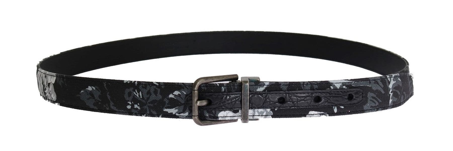 Dolce & Gabbana Black Cayman Linen Leather Belt - 3