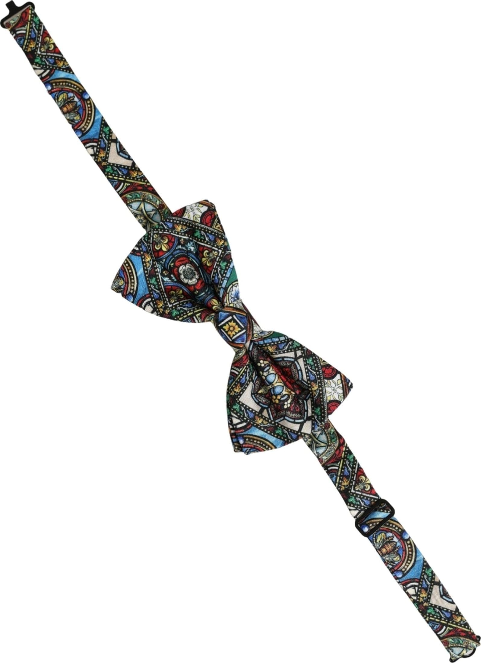 Dolce & Gabbana Men Multicolor Sicilian Adjustable Neck Papillon Bow Tie - 2