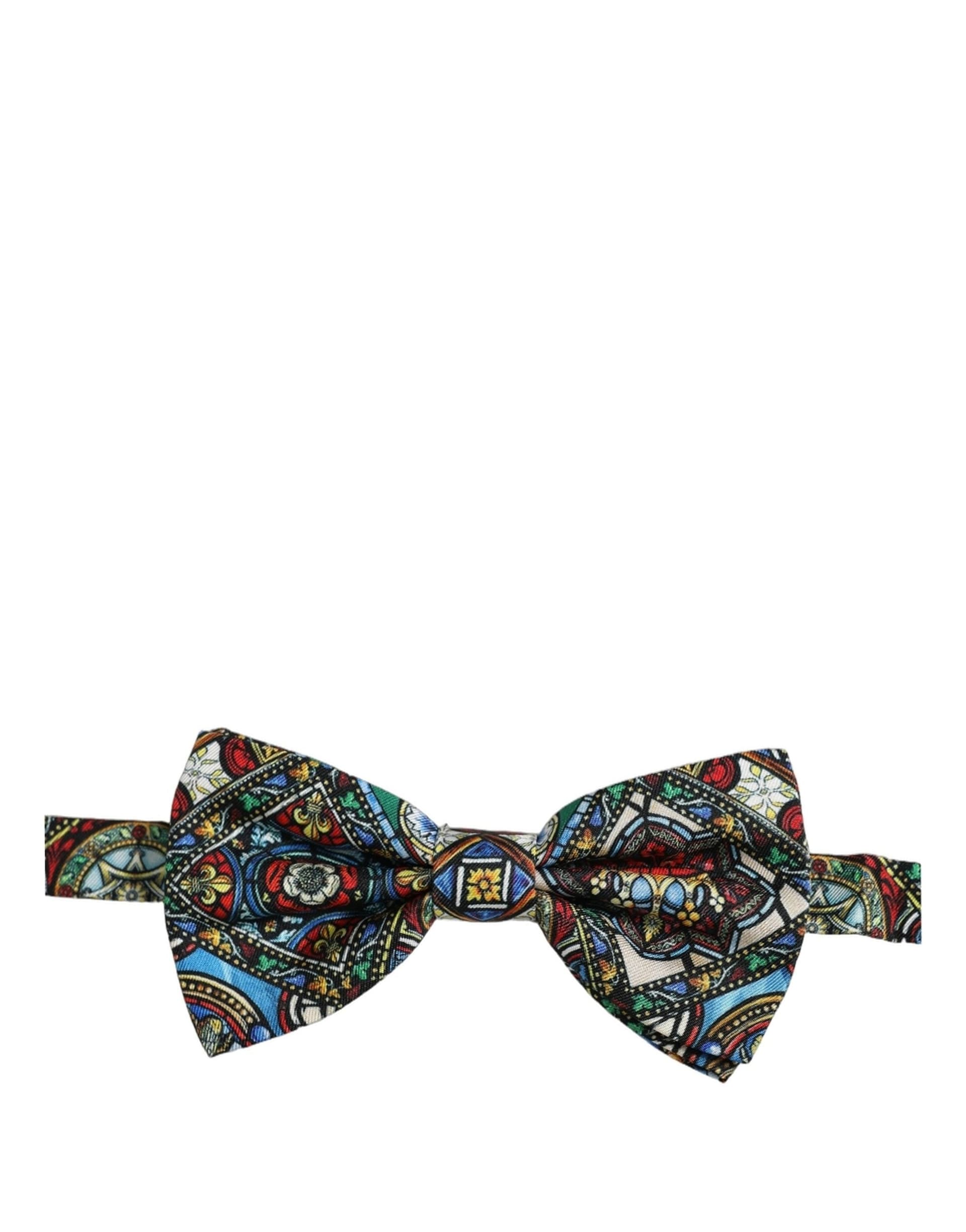 Dolce & Gabbana Men Multicolor Sicilian Adjustable Neck Papillon Bow Tie - 4
