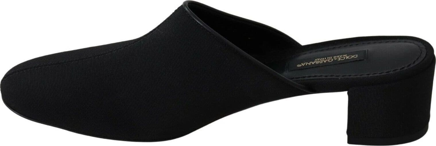 Dolce & Gabbana Black Grosgrain Slides Sandals Women Shoes - 2
