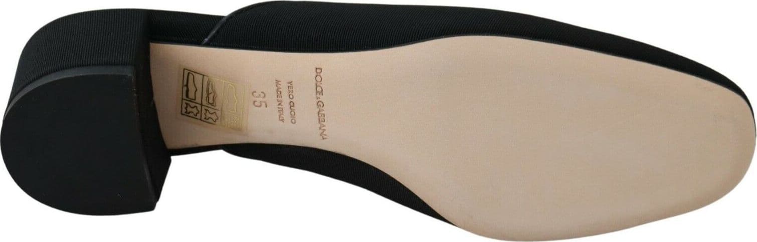Dolce & Gabbana Black Grosgrain Slides Sandals Women Shoes - 3