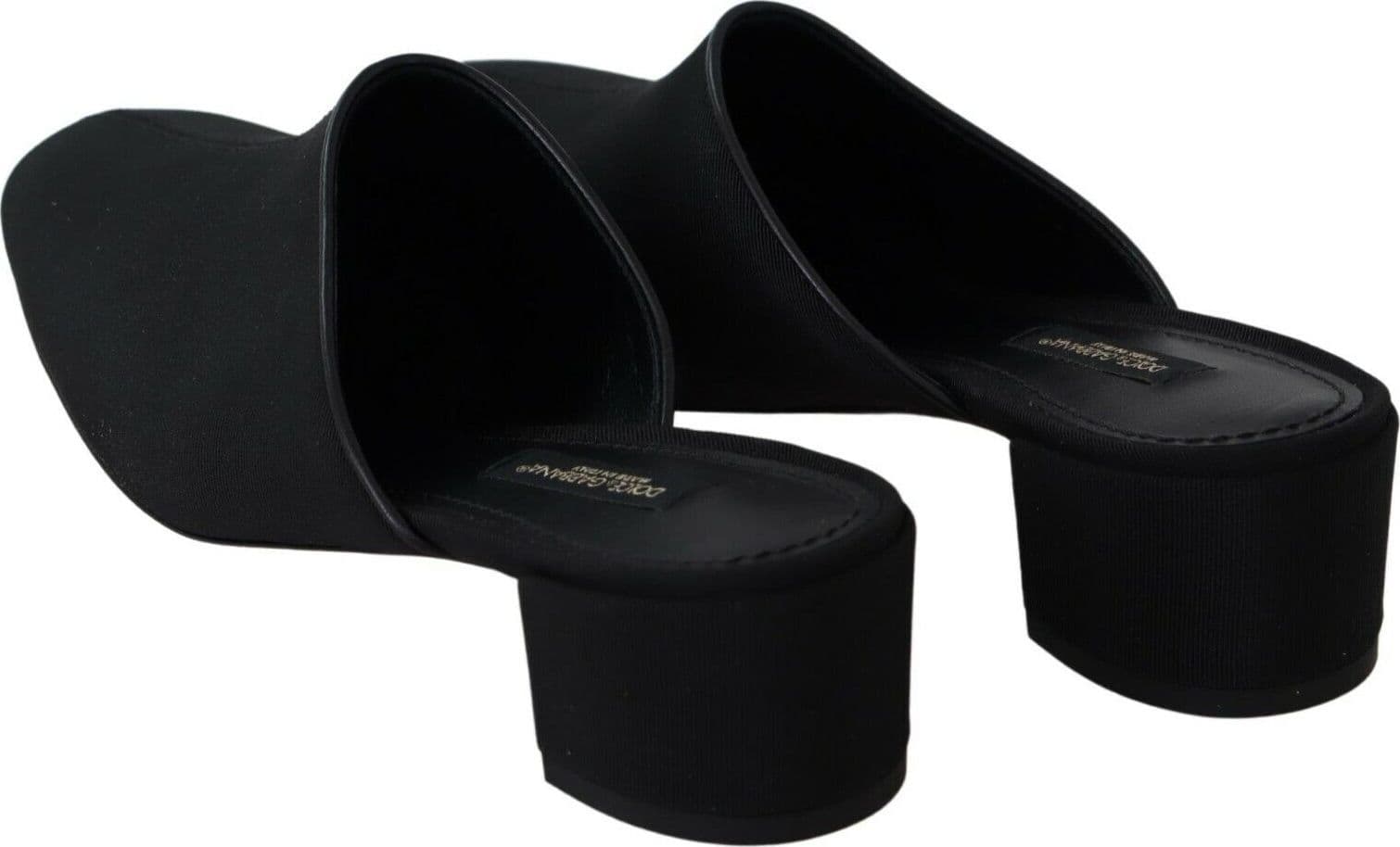 Dolce & Gabbana Black Grosgrain Slides Sandals Women Shoes - 7