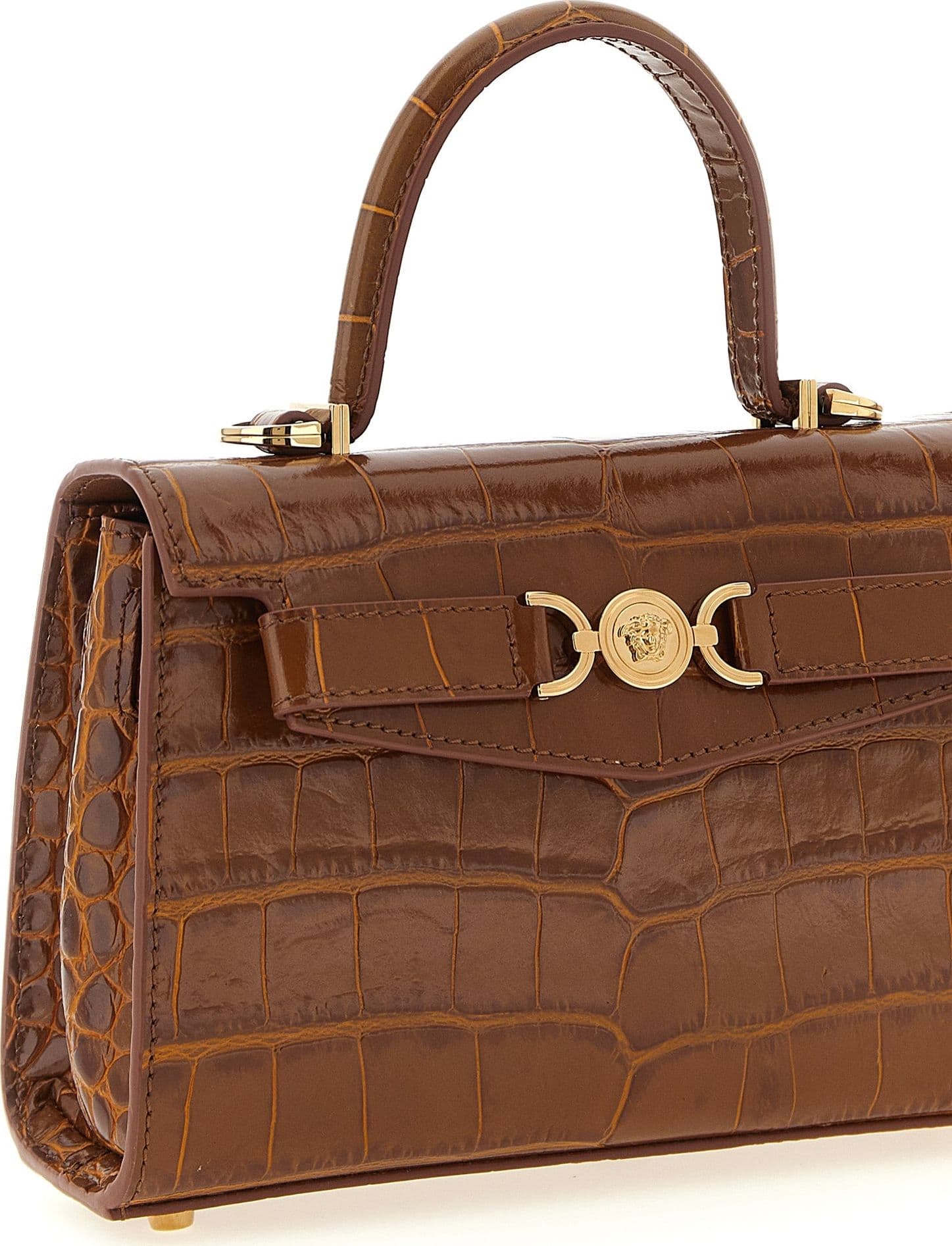 Versace Brown Calfskin Handbag - 3