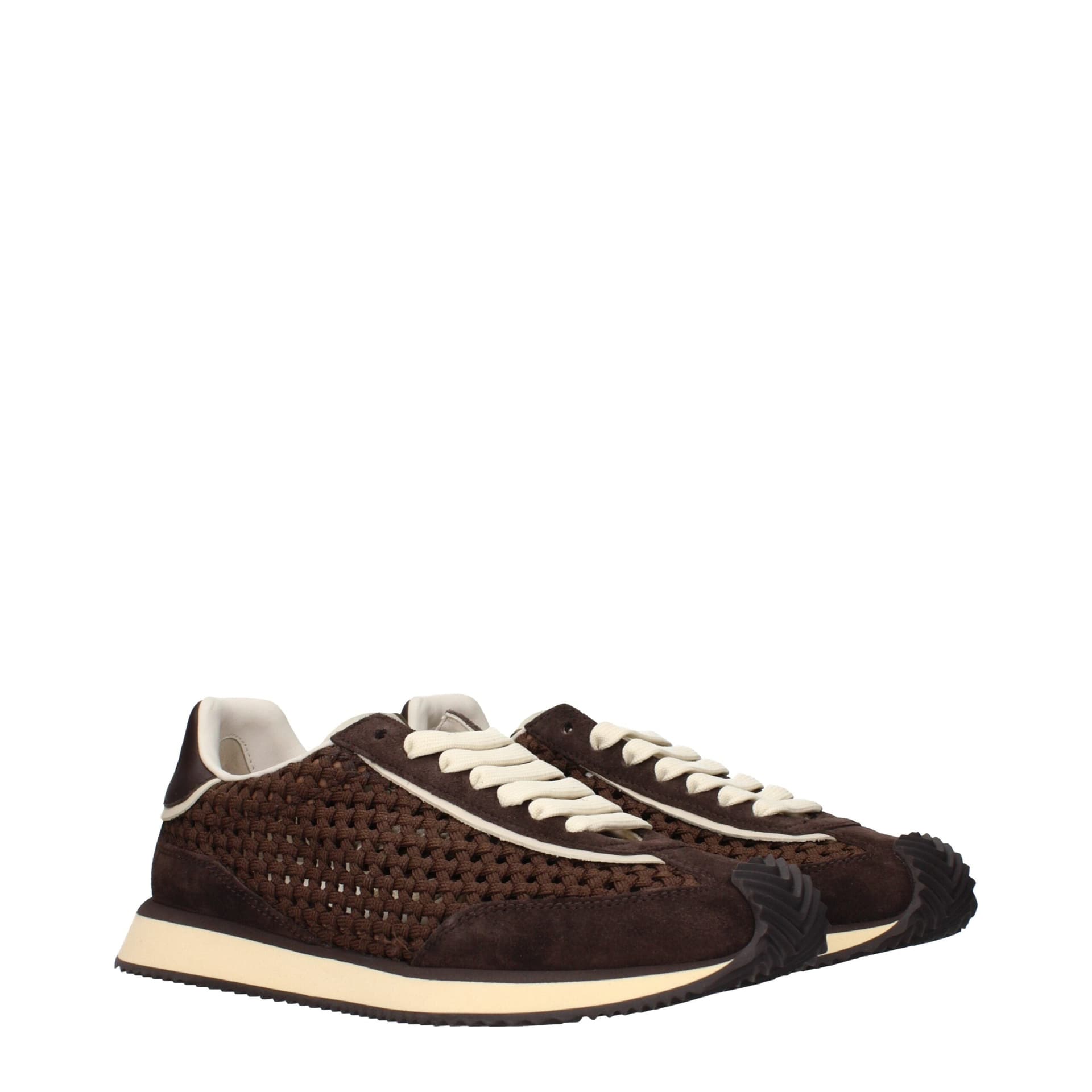 Dolce & Gabbana Brown Fabric Low Top Sneakers - 2