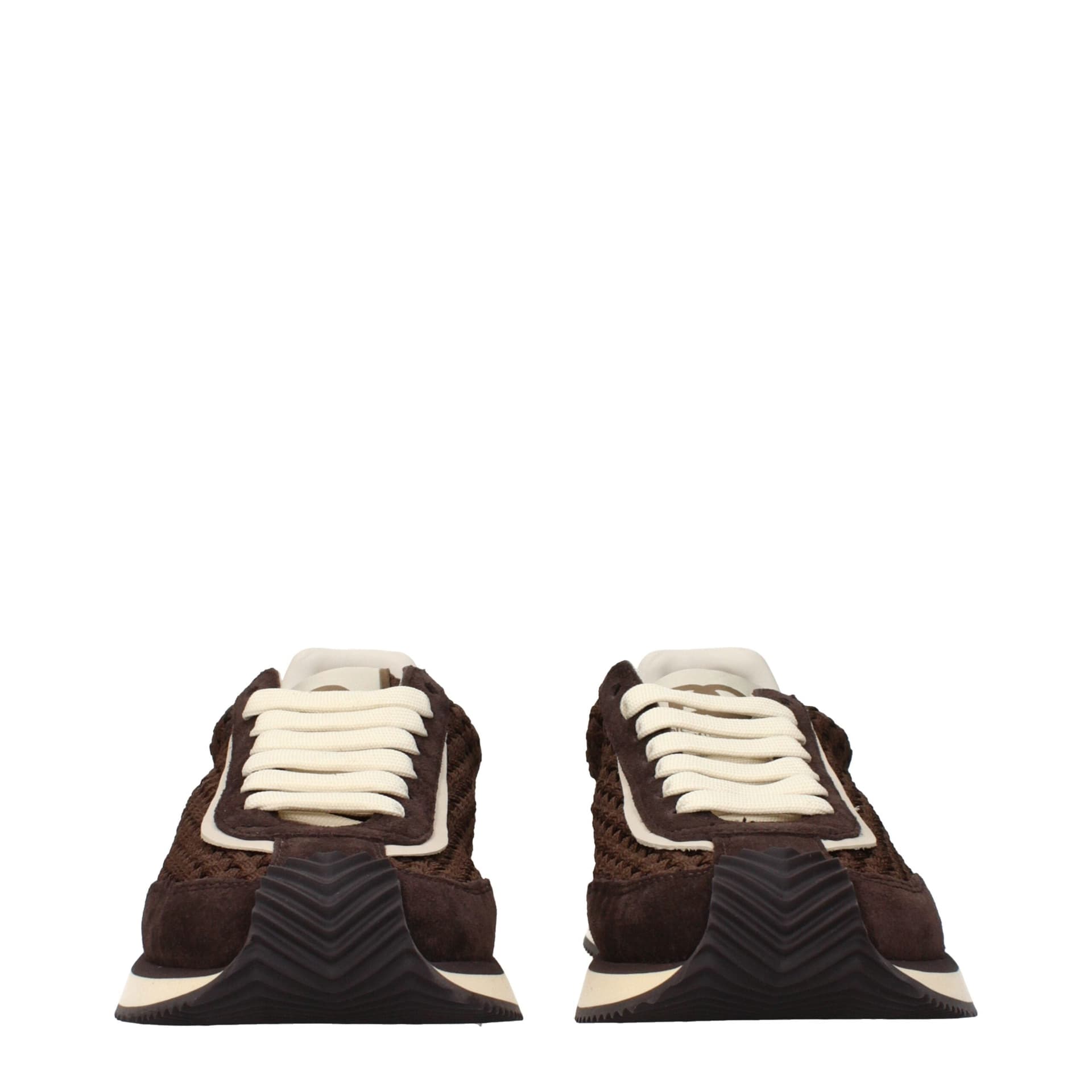 Dolce & Gabbana Brown Fabric Low Top Sneakers - 3