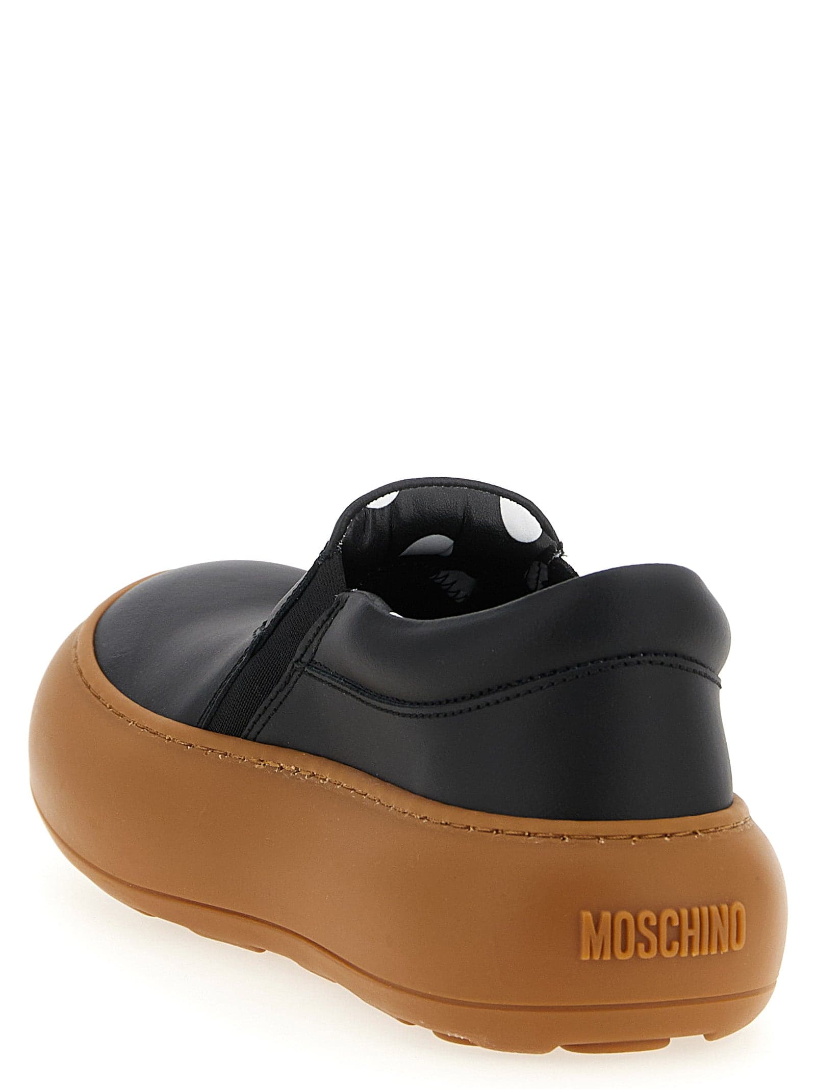 Moschino Black Leather Chunky Sneakers - 3