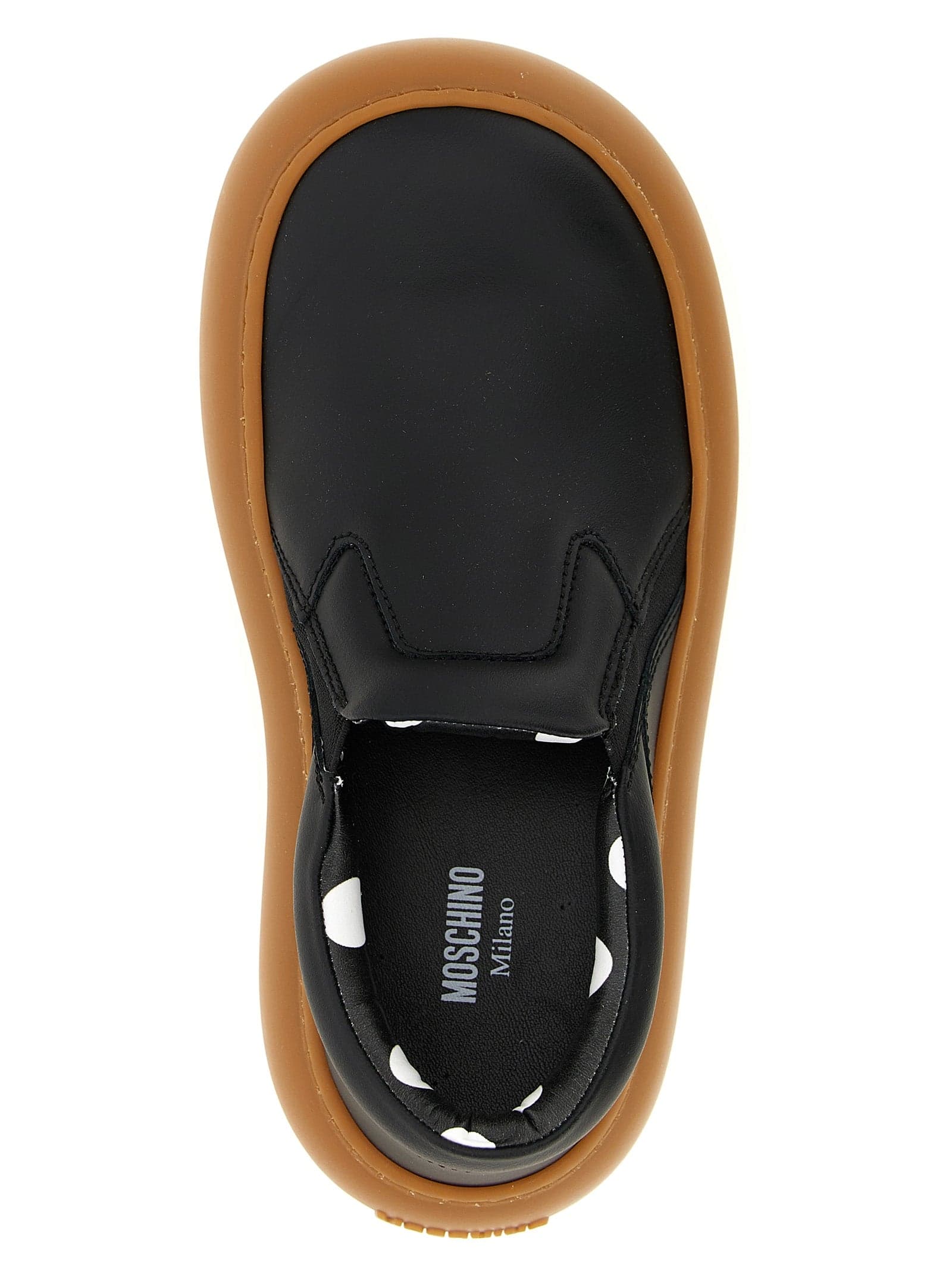 Moschino Black Leather Chunky Sneakers - 4