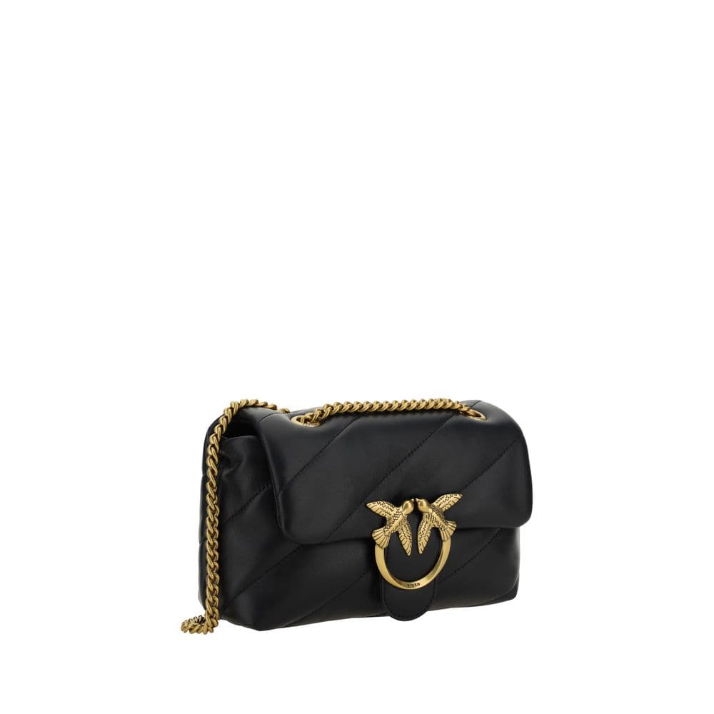 PINKO Black Calf Leather Bos Taurus Shoulder Bag - 2