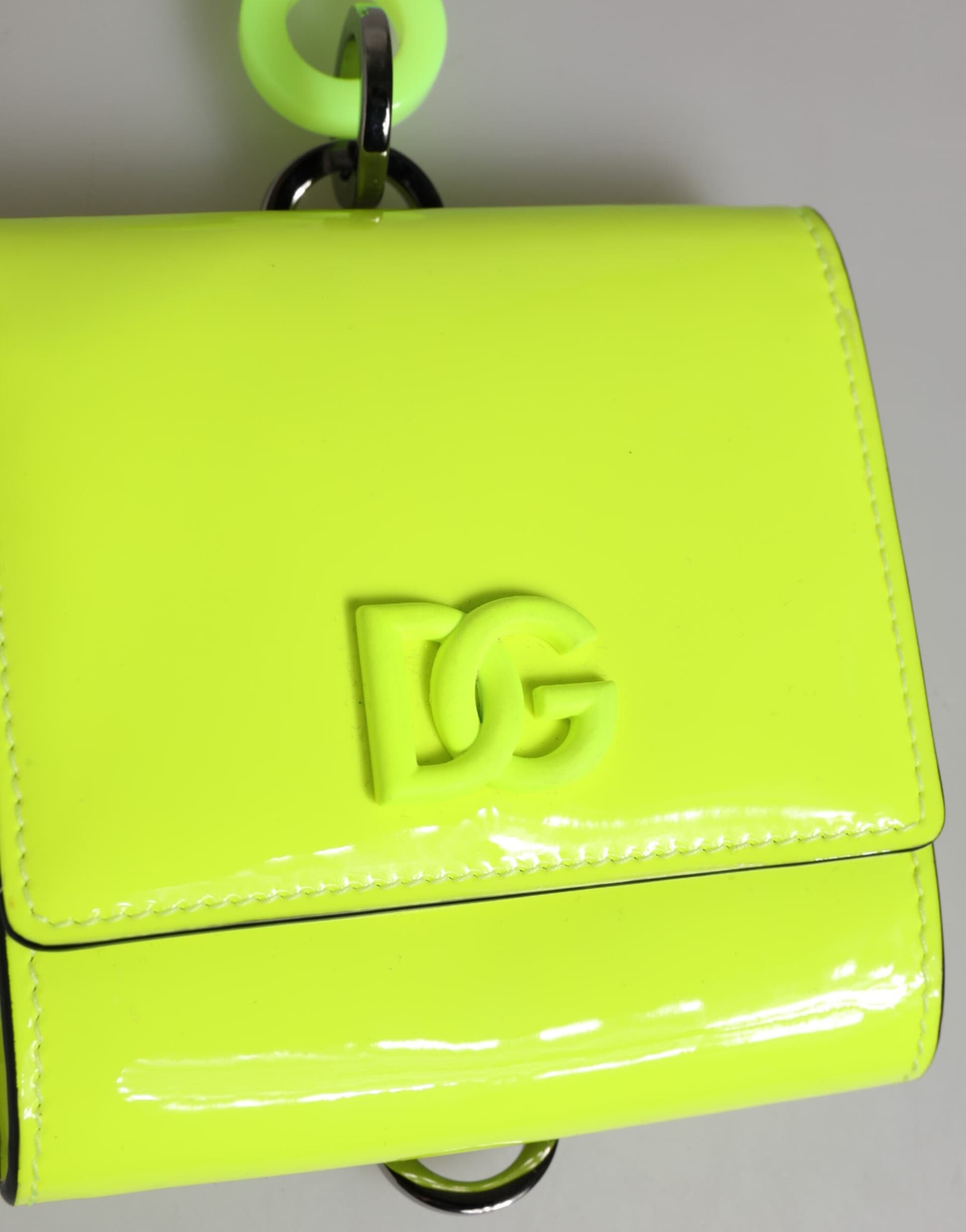 Dolce & Gabbana Yellow Green Bifold DG Logo Neck Strap Cardholder Wallet - 4