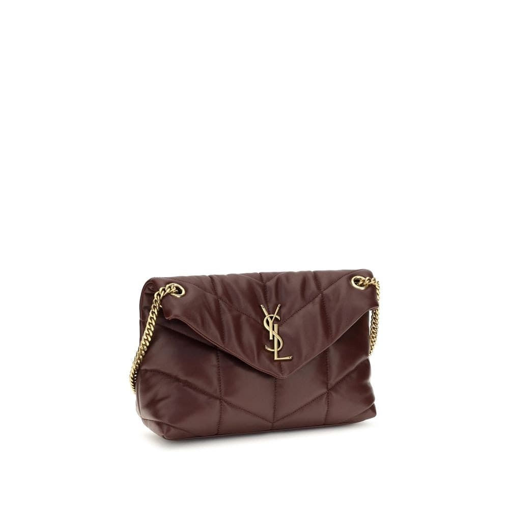 Saint Laurent Bordeaux Lamb Leather Shoulder Bag - 2