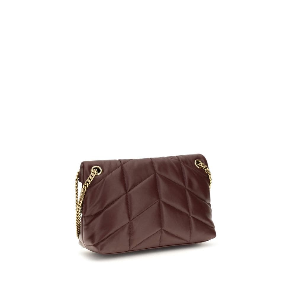 Saint Laurent Bordeaux Lamb Leather Shoulder Bag - 3