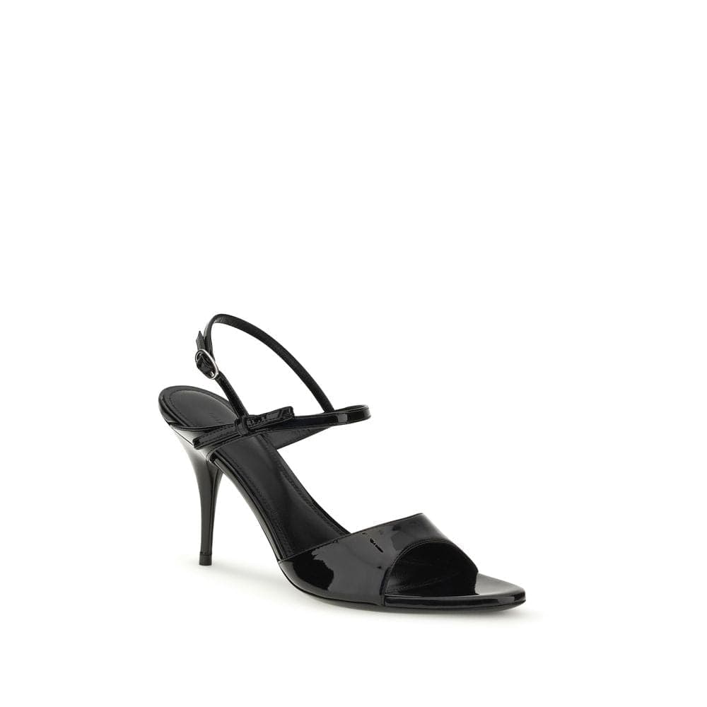 Balenciaga Black Calf Leather Bos Taurus Stiletto Heel Sandals - 2