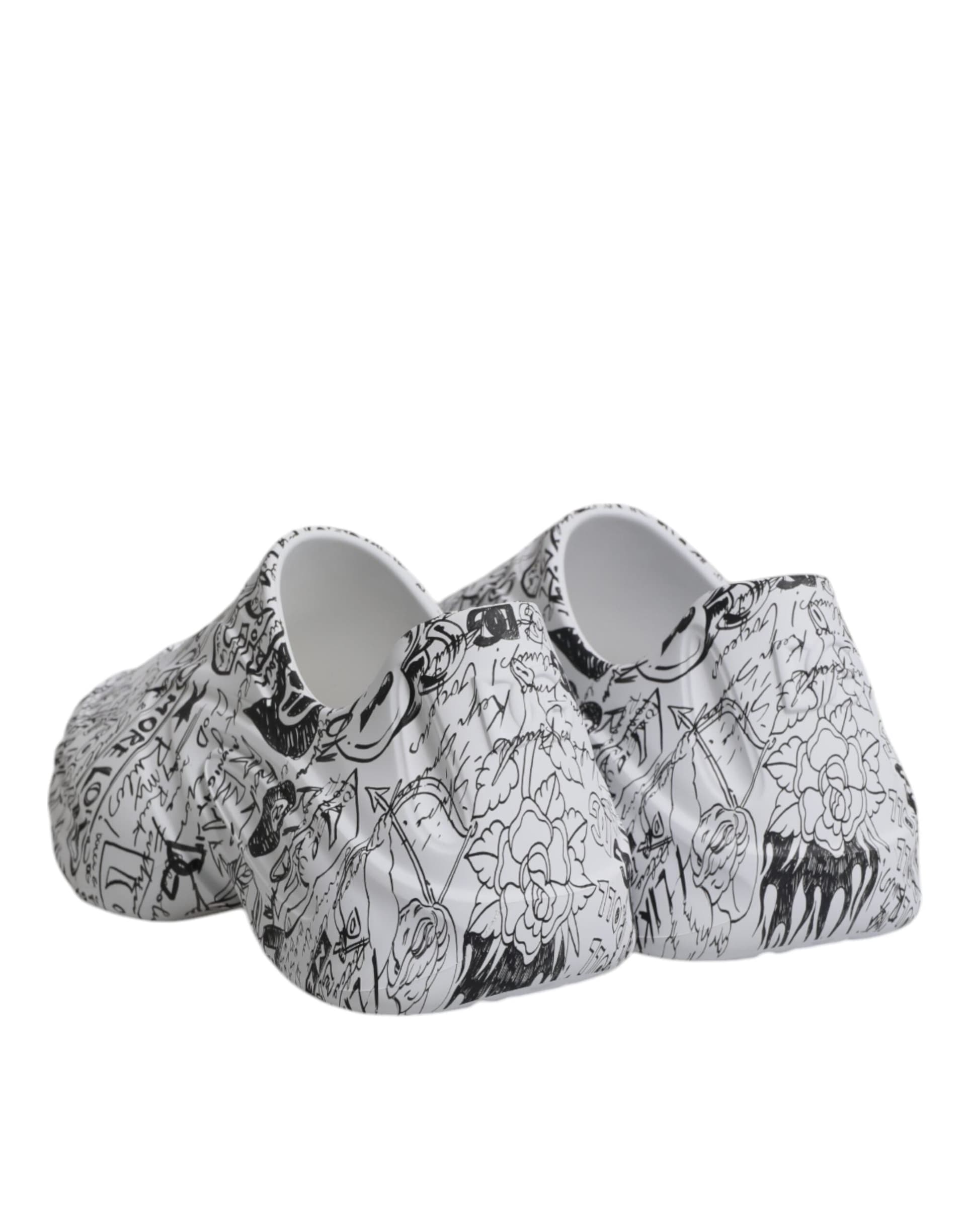 Dolce & Gabbana White Black Graffiti Daymaster Sneakers Shoes - 4
