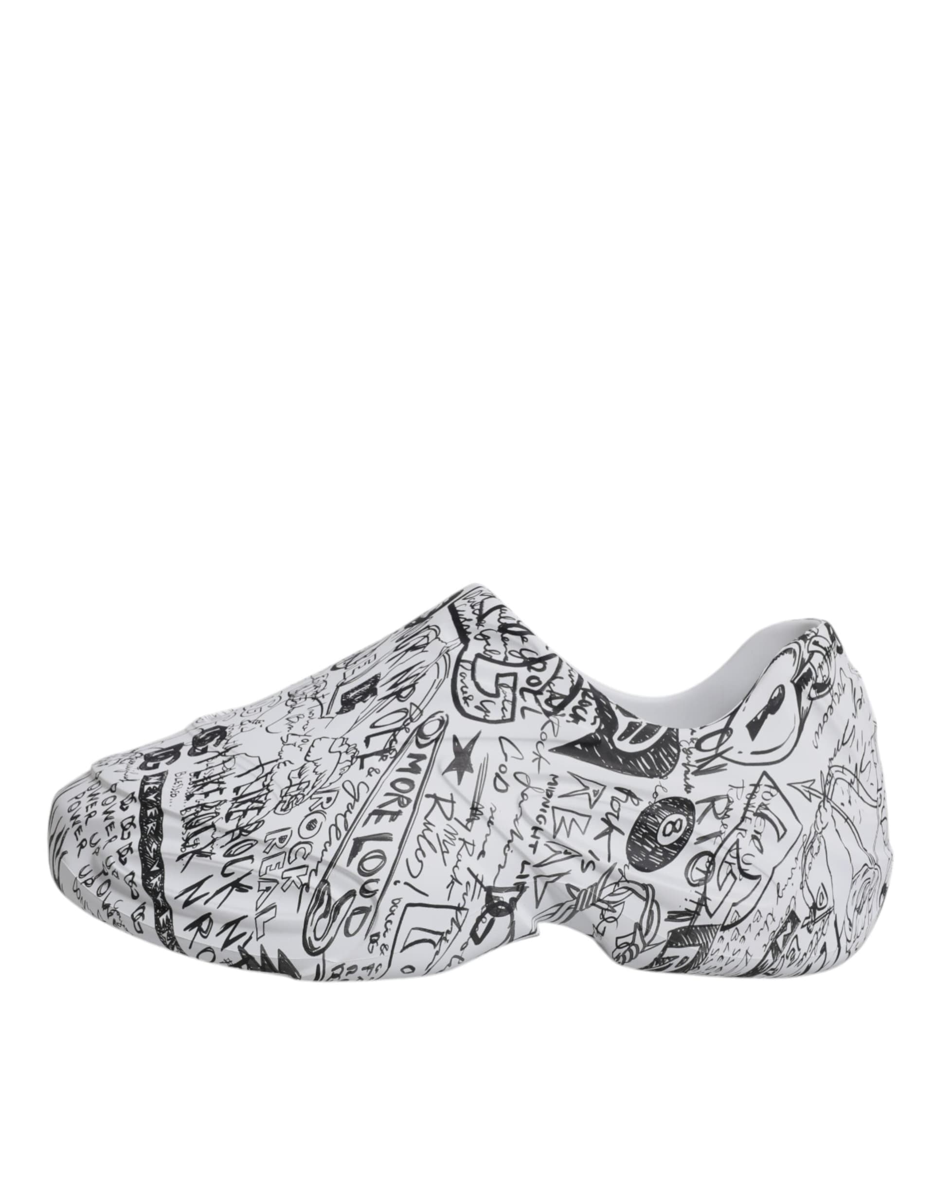 Dolce & Gabbana White Black Graffiti Daymaster Sneakers Shoes - 5