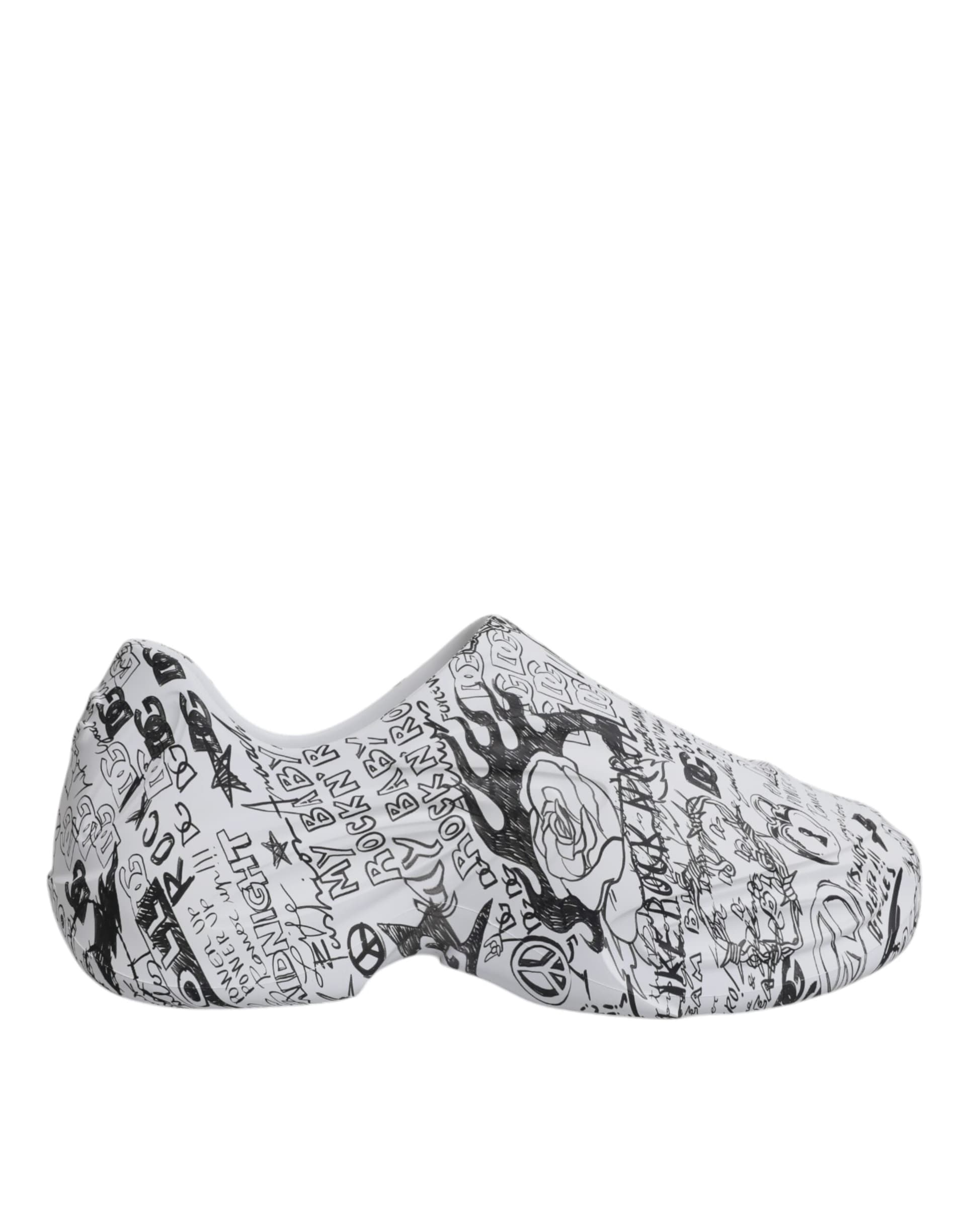 Dolce & Gabbana White Black Graffiti Daymaster Sneakers Shoes - 7