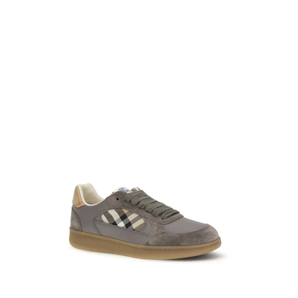Burberry Gray Calf Leather Bos Taurus Low Top Sneakers - 2