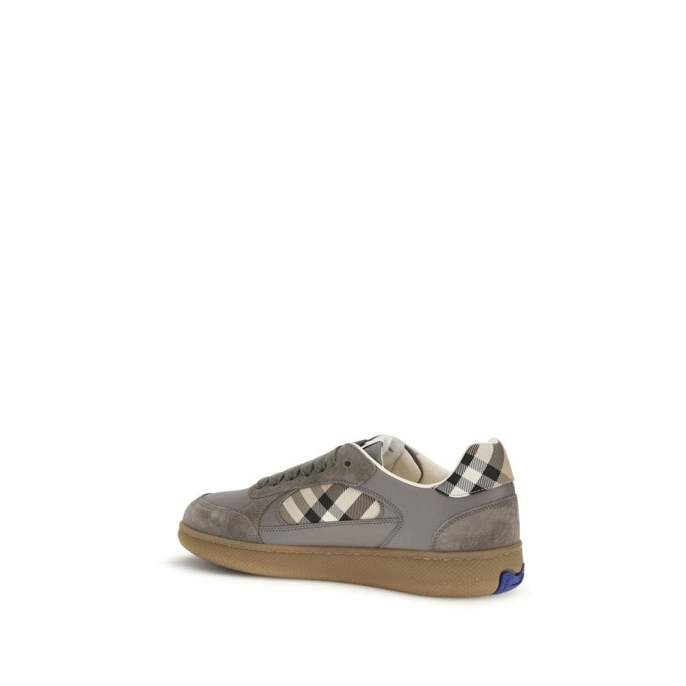 Burberry Gray Calf Leather Bos Taurus Low Top Sneakers - 3