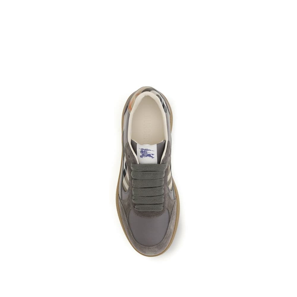 Burberry Gray Calf Leather Bos Taurus Low Top Sneakers - 4
