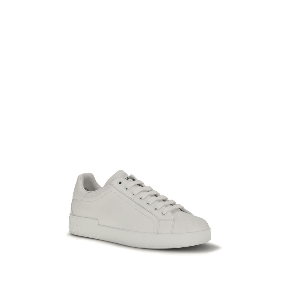 Dolce & Gabbana White Calf Leather Bos Taurus Low Top Sneakers - 2