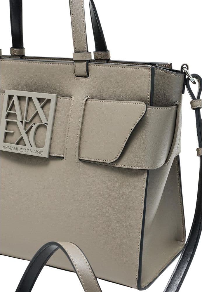 Armani Exchange Beige Artificial Leather Handbag - 4