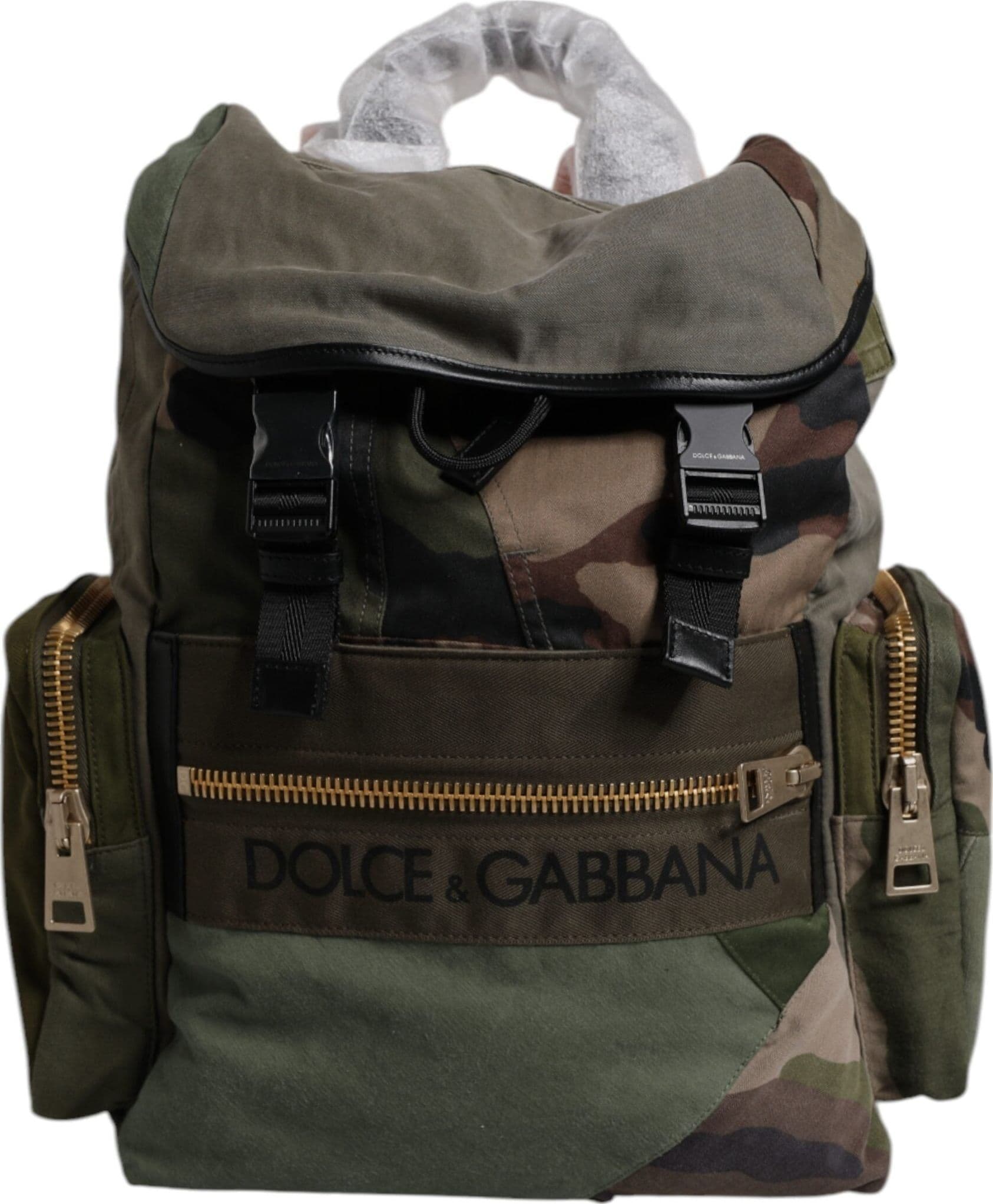 Dolce & Gabbana Military Green Patchwork Travel Backpack Bag - 5